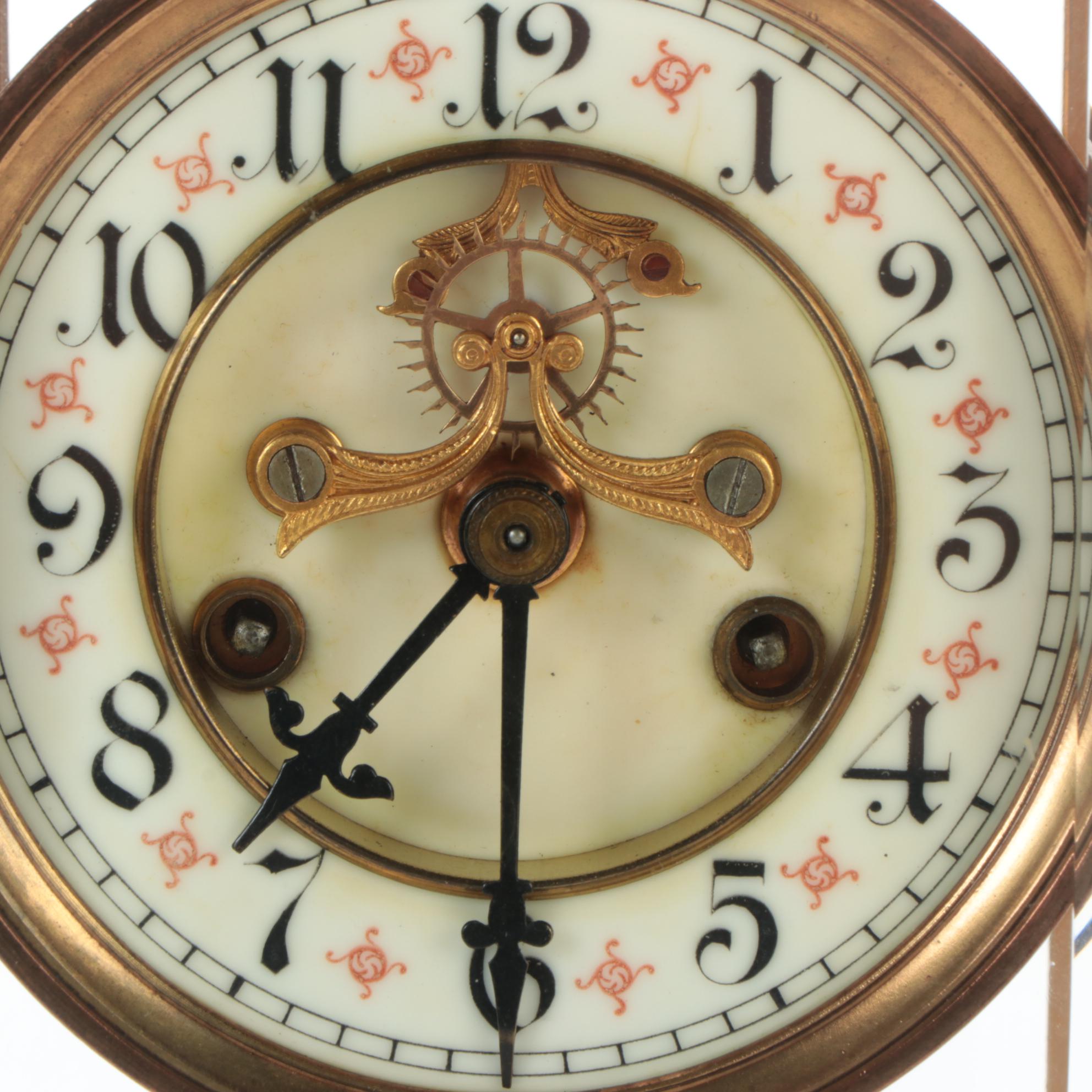 Waterbury Clock Co. Brass Mantel Clock,  Early 20th Century