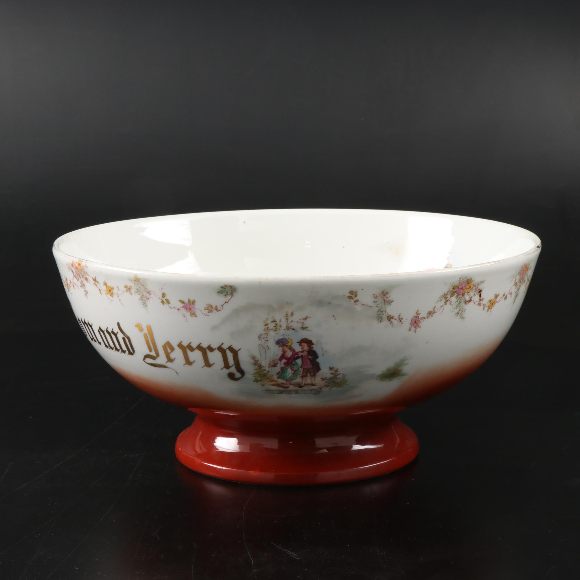 Carl Tielsch Germany Tom and Jerry Punch Bowl and Other Tom and Jerry Punch Bowl