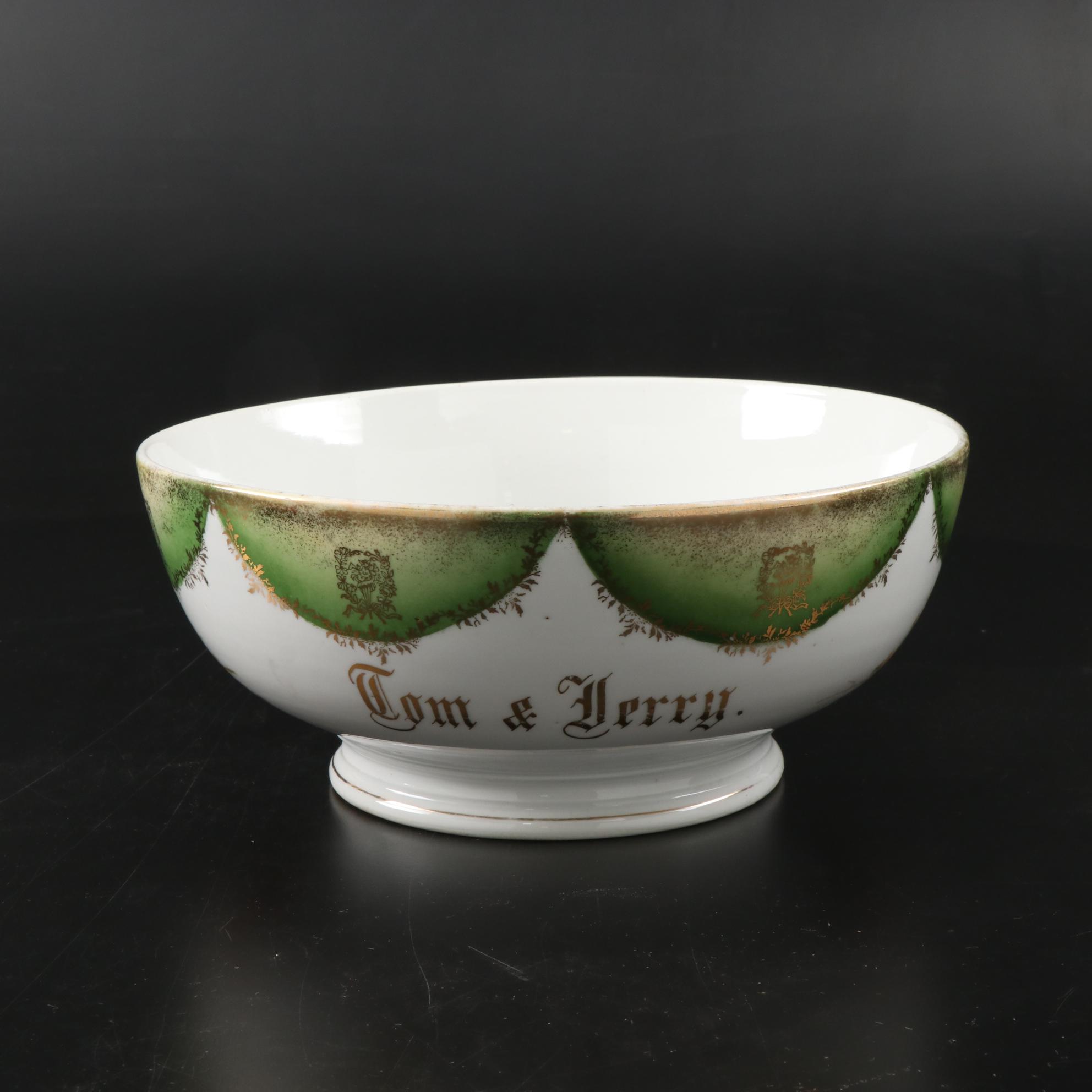 Carl Tielsch Germany Tom and Jerry Punch Bowl and Other Tom and Jerry Punch Bowl
