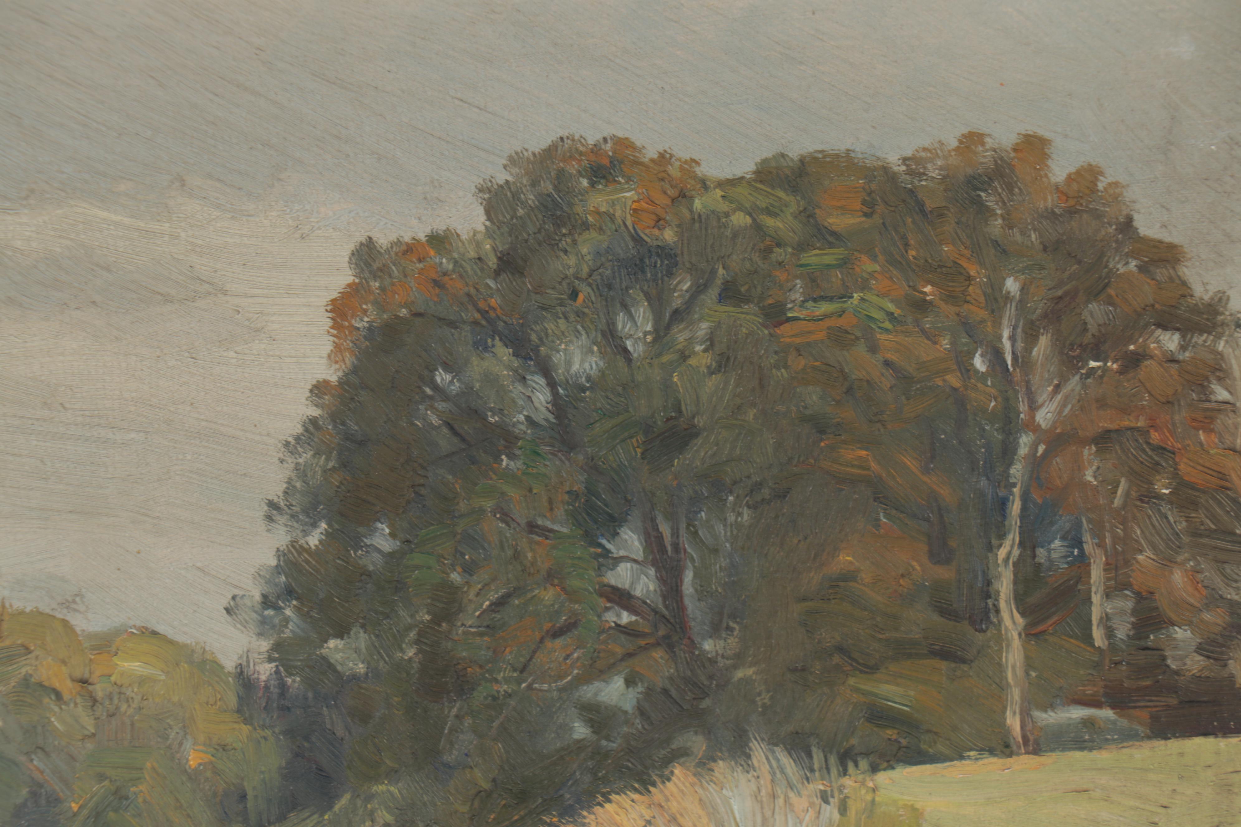 Aage Jacobsen Landscape Oil Painting, Early 20th Century