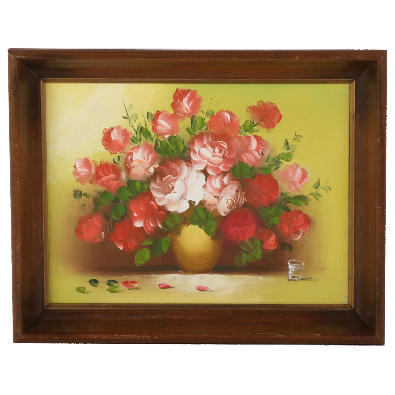 Andrew Kissell Still Life Oil Painting With Vase of Roses, Late 20th Century