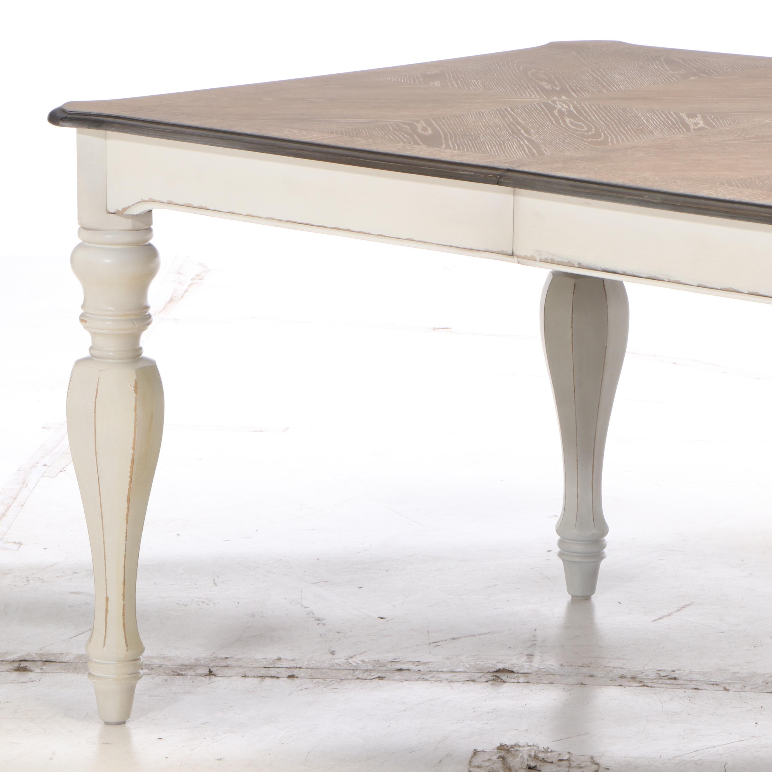 Standard "Stevenson Manor" Distressed Wood Finish Expandable Dining Table