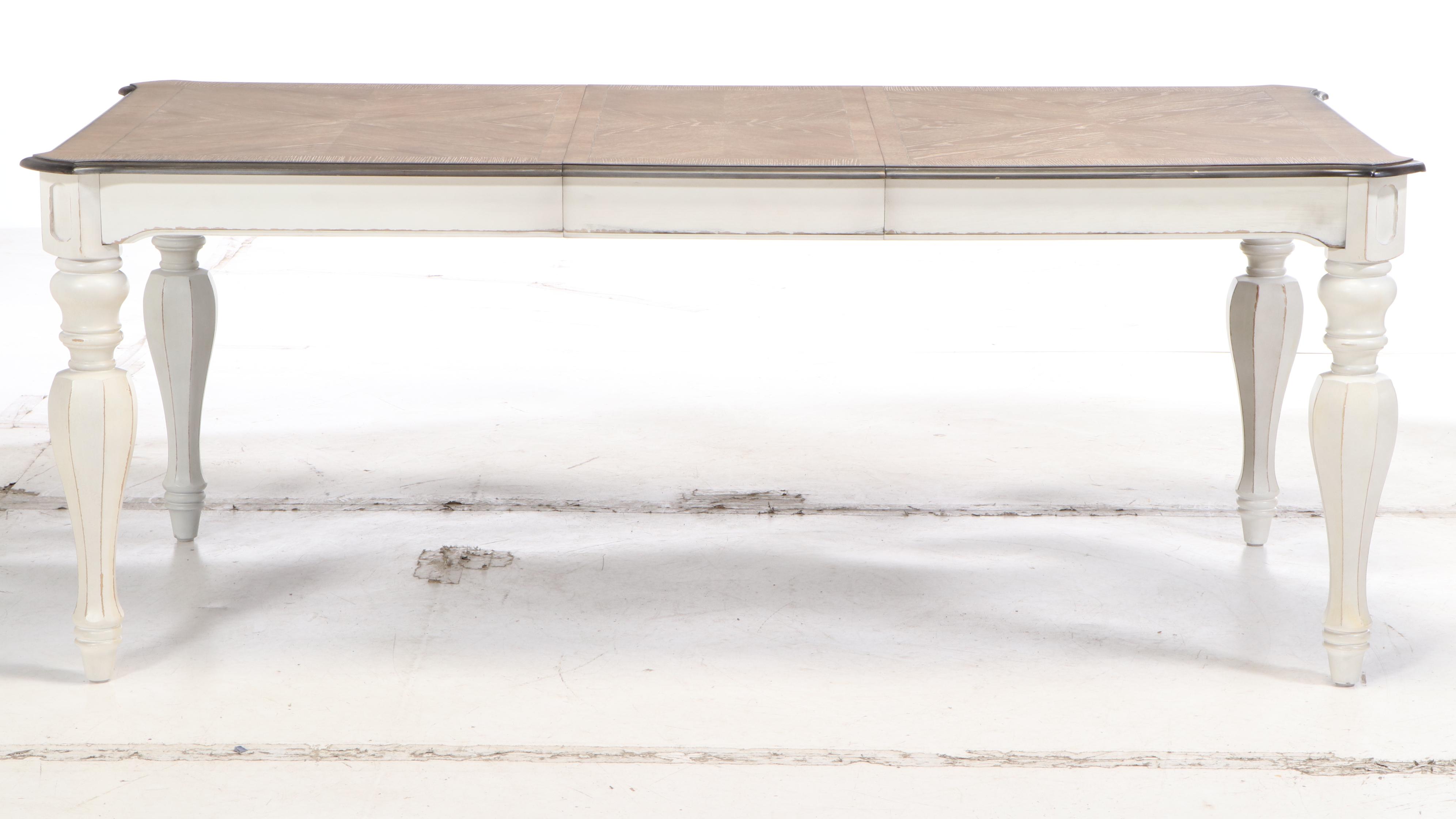 Standard "Stevenson Manor" Distressed Wood Finish Expandable Dining Table