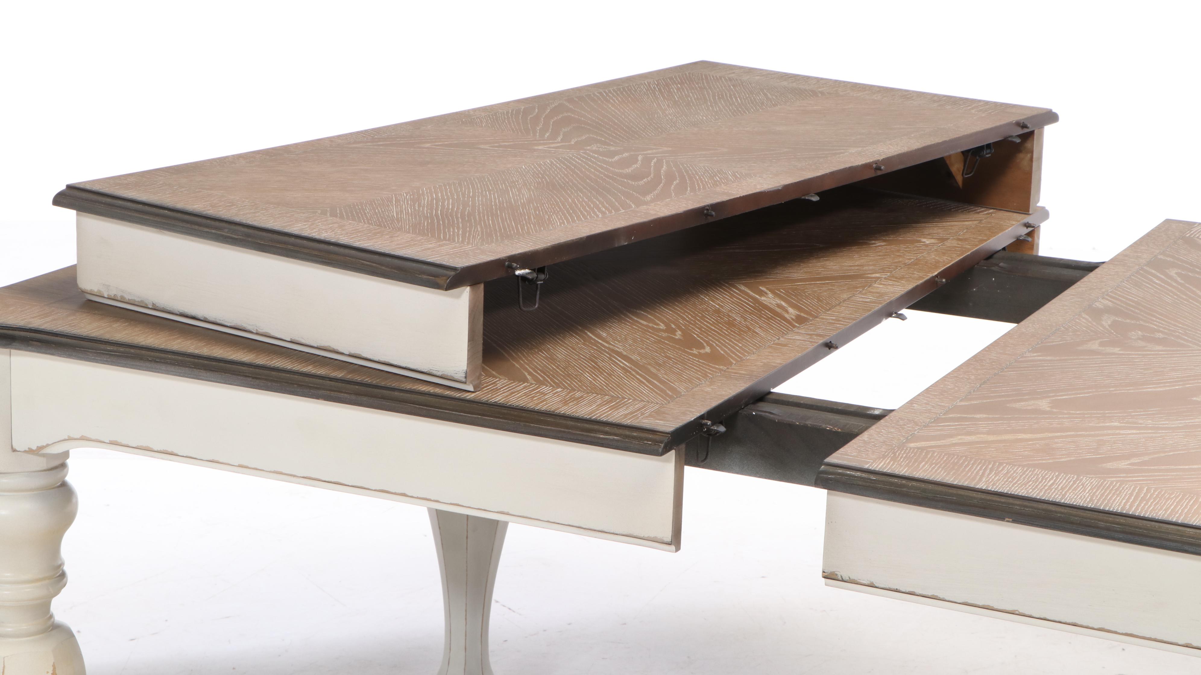 Standard "Stevenson Manor" Distressed Wood Finish Expandable Dining Table