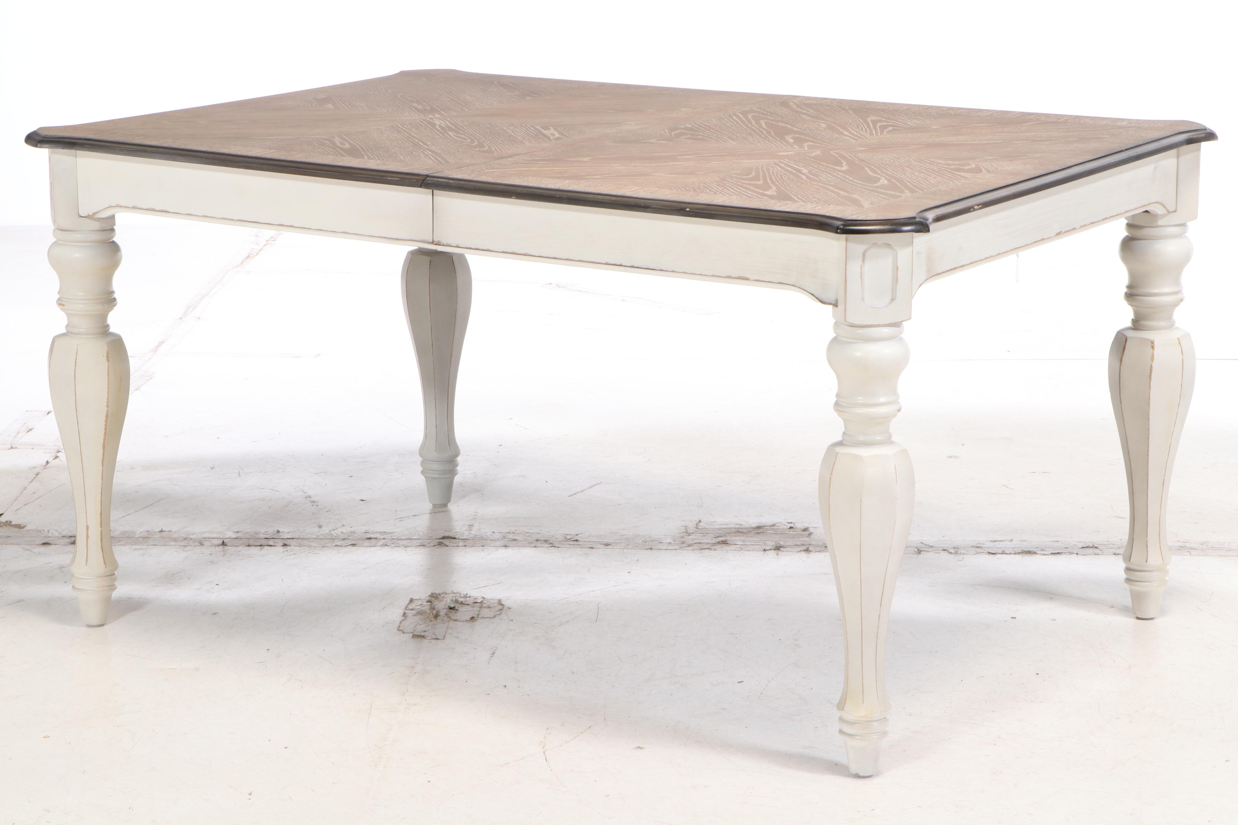 Standard "Stevenson Manor" Distressed Wood Finish Expandable Dining Table