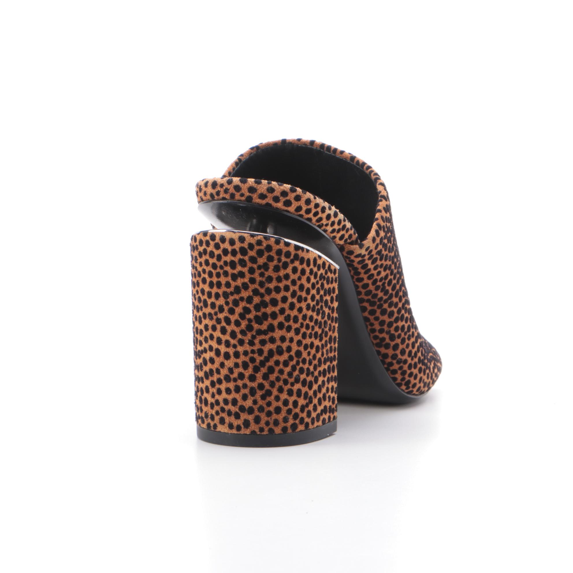 Alexander Wang Avery Flocked Suede and Christian Siriano Brocade Mules