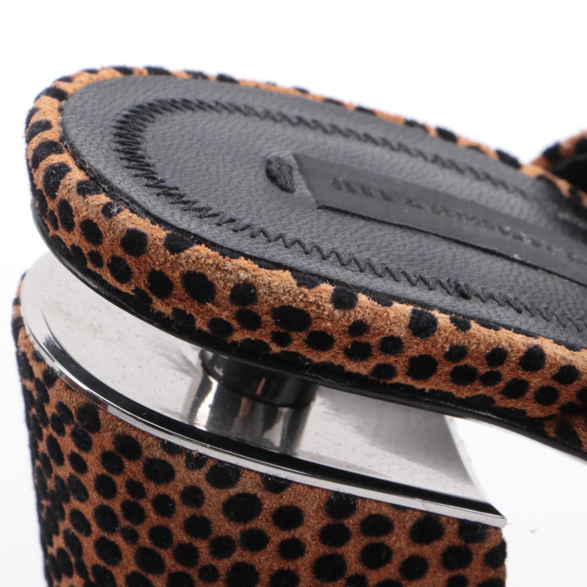 Alexander Wang Avery Flocked Suede and Christian Siriano Brocade Mules