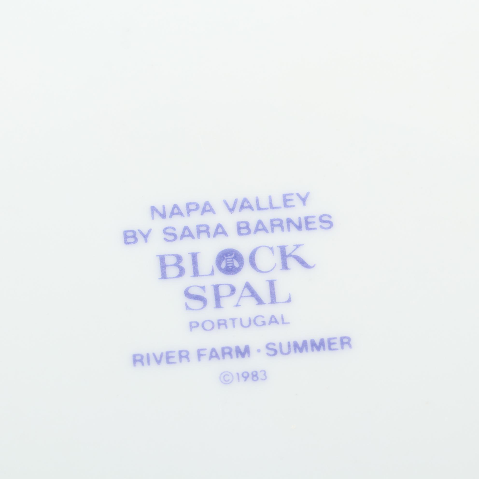 Sara Barnes for Block Spal "Napa Valley" Dinner Plates, Late 20th Century
