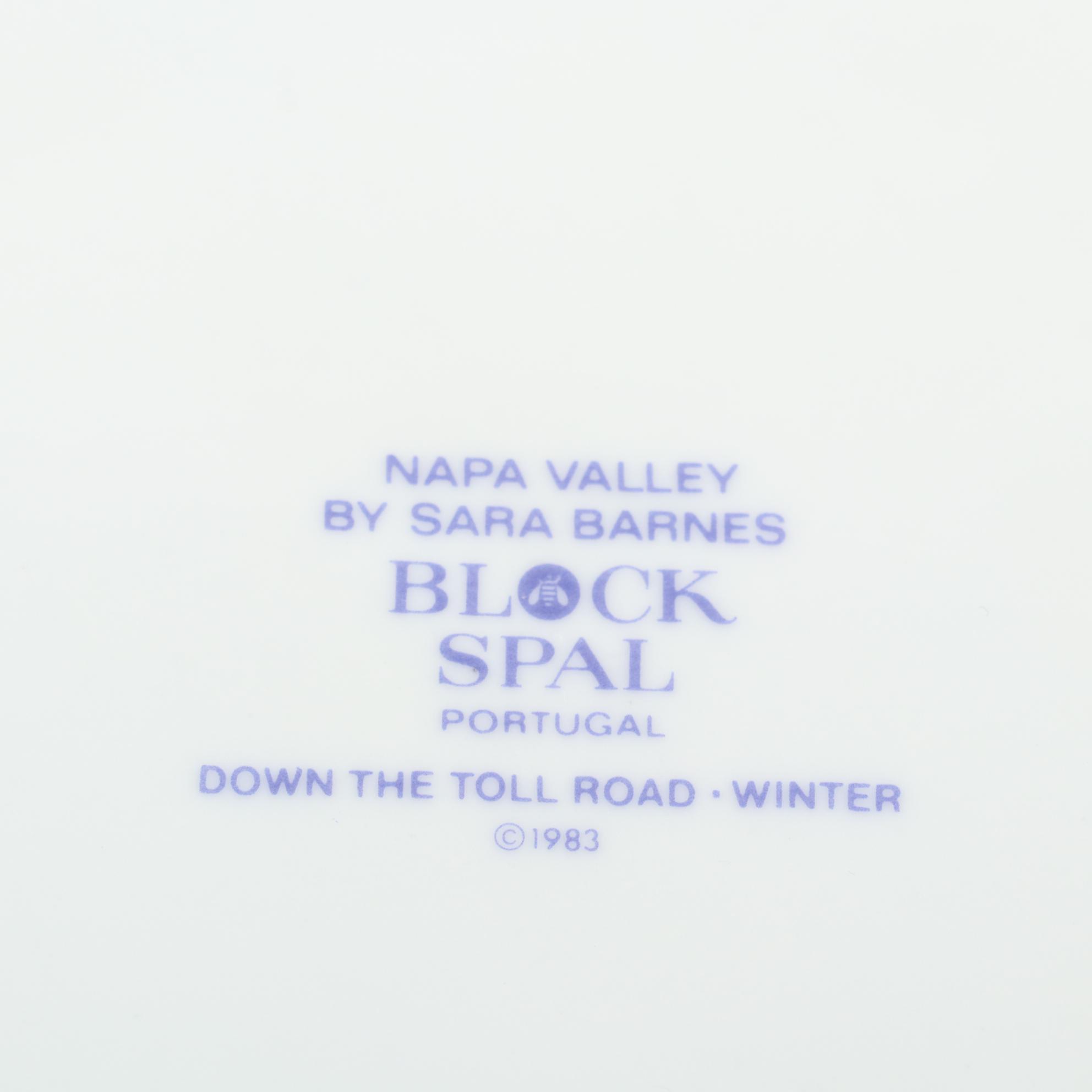 Sara Barnes for Block Spal "Napa Valley" Dinner Plates, Late 20th Century