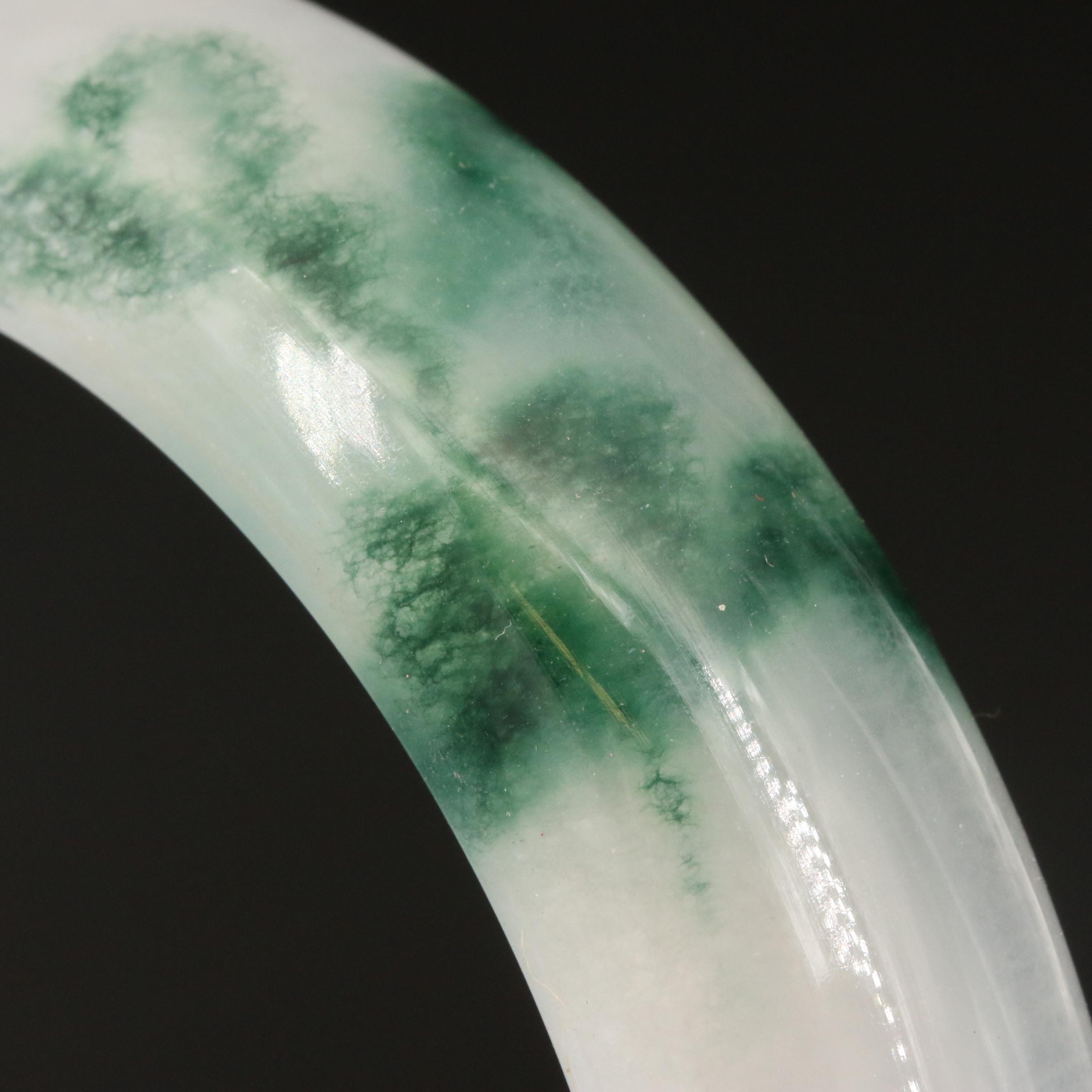 Jadeite and Glass Hololith Bangles