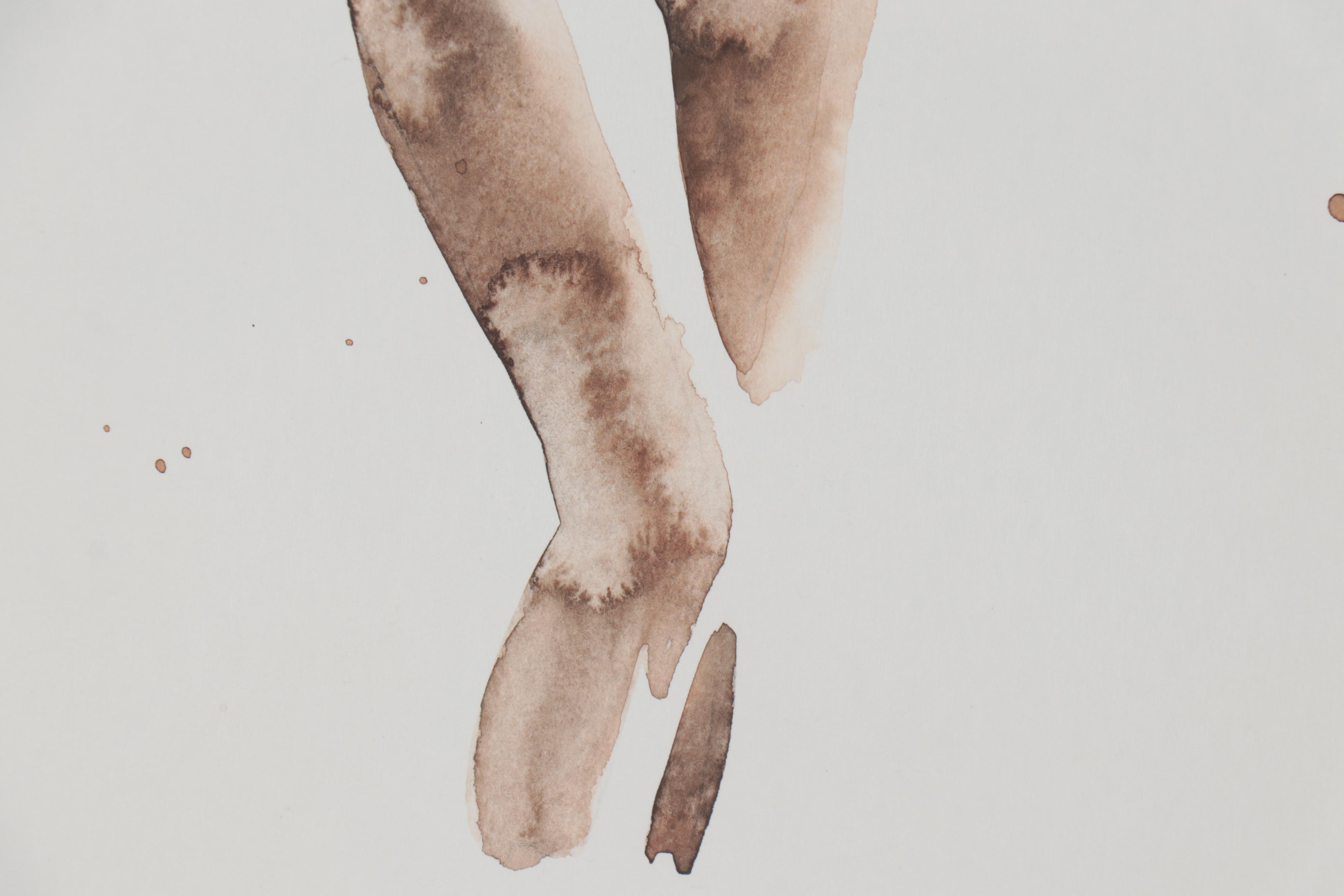 Anastasija Serdnova Watercolor Painting of Standing Nude, 2020