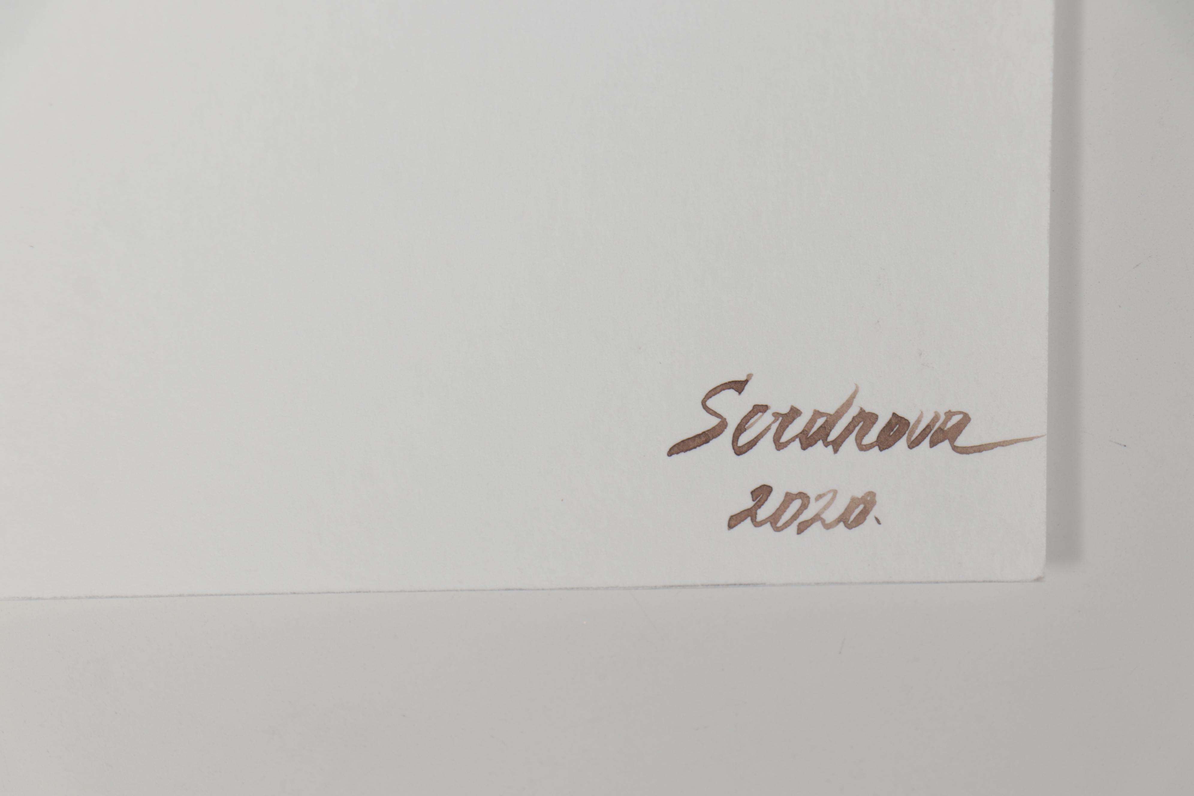 Anastasija Serdnova Watercolor Painting of Standing Nude, 2020