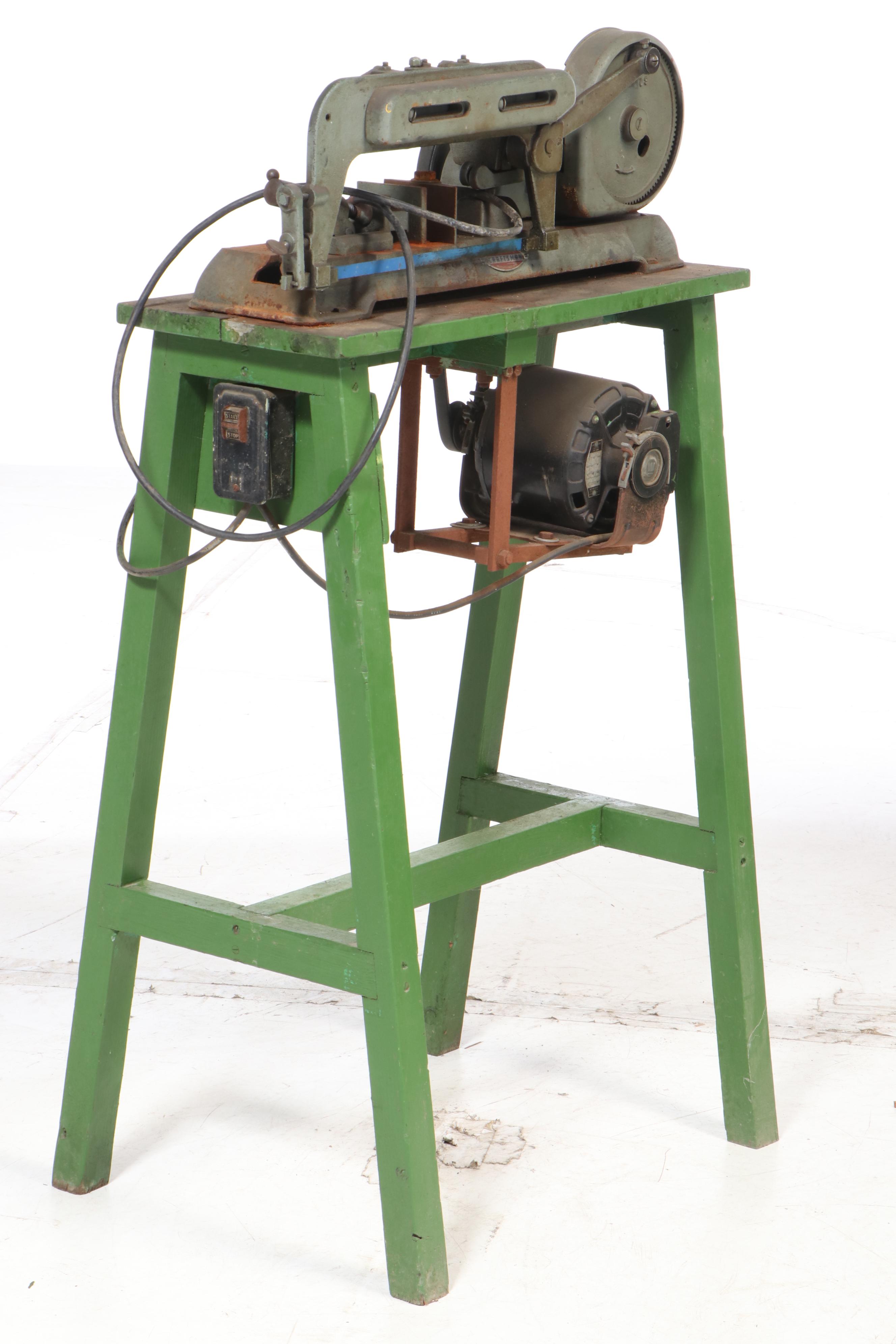 Atlas Lathe, Workbench and Craftsman Table Saw with Various Hand Tools