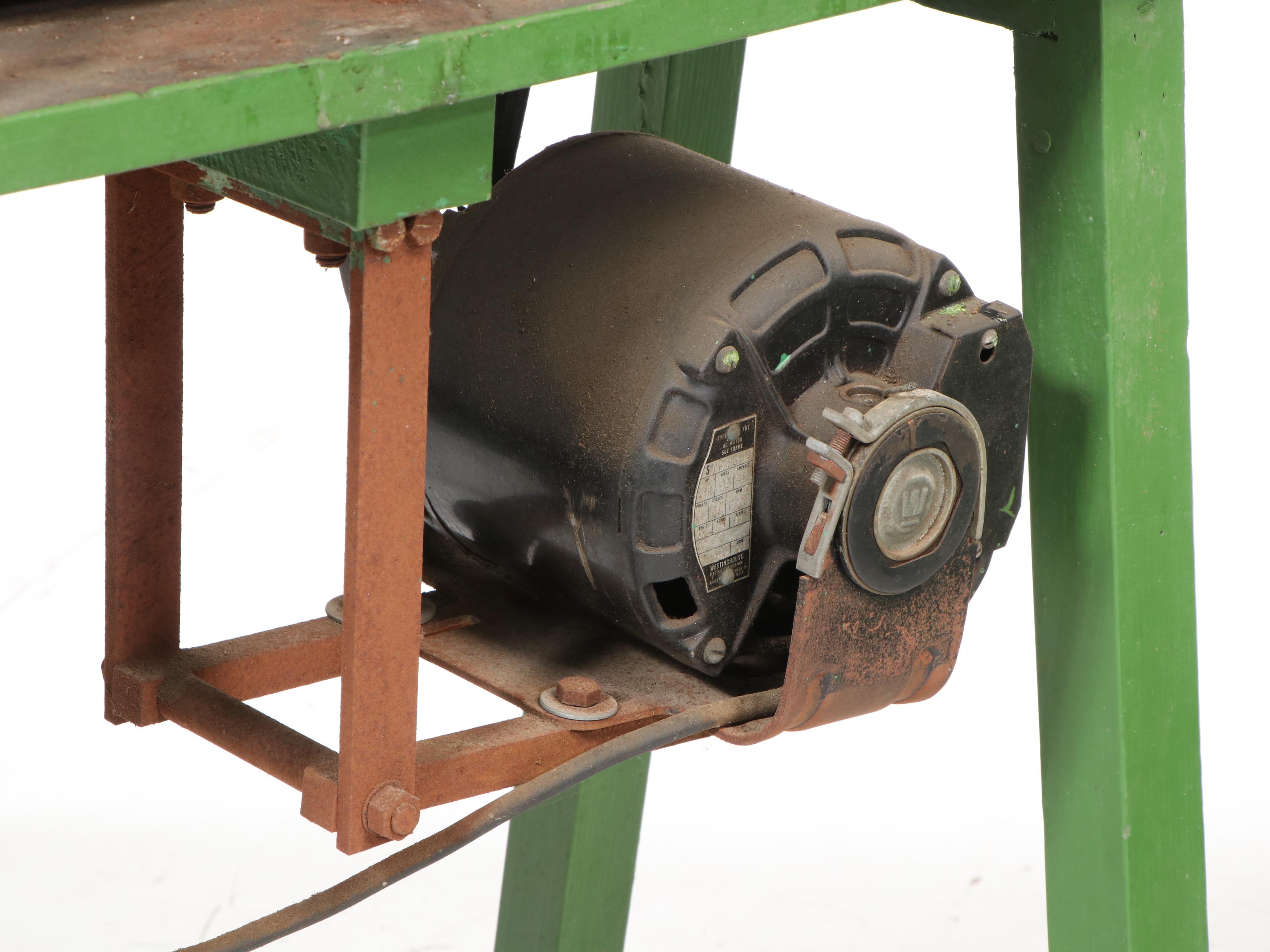 Atlas Lathe, Workbench and Craftsman Table Saw with Various Hand Tools