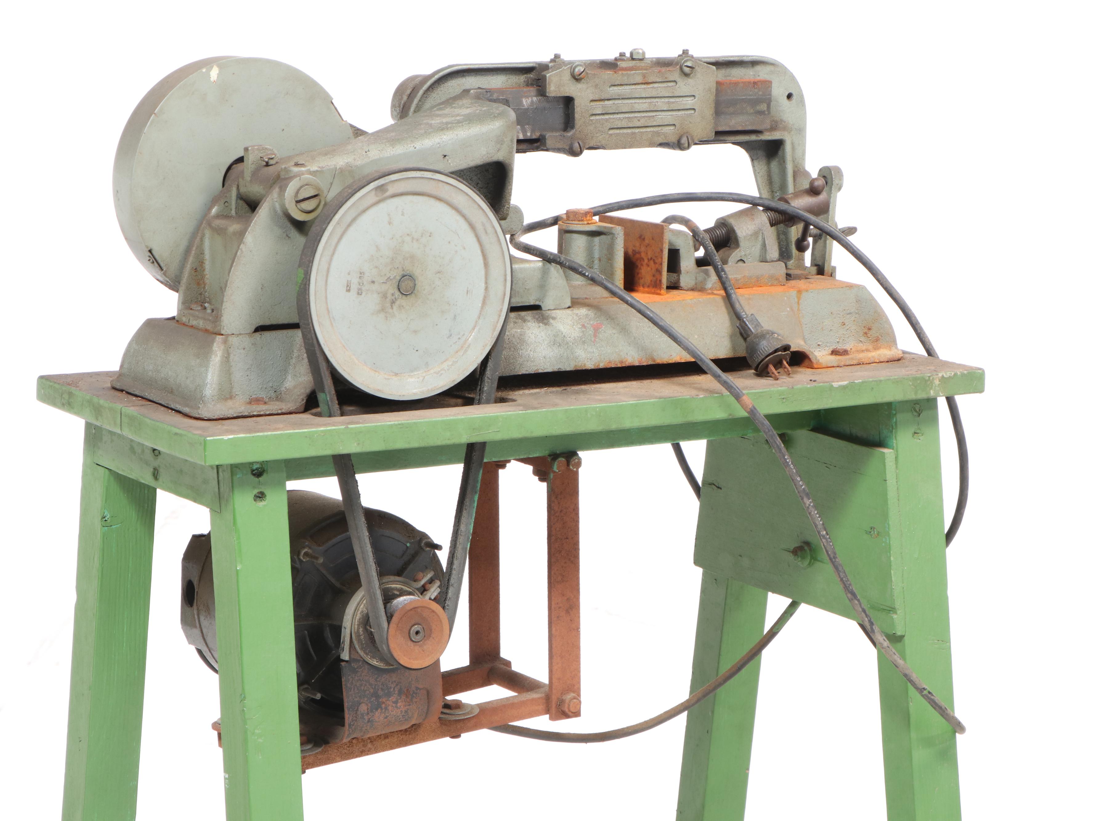 Atlas Lathe, Workbench and Craftsman Table Saw with Various Hand Tools