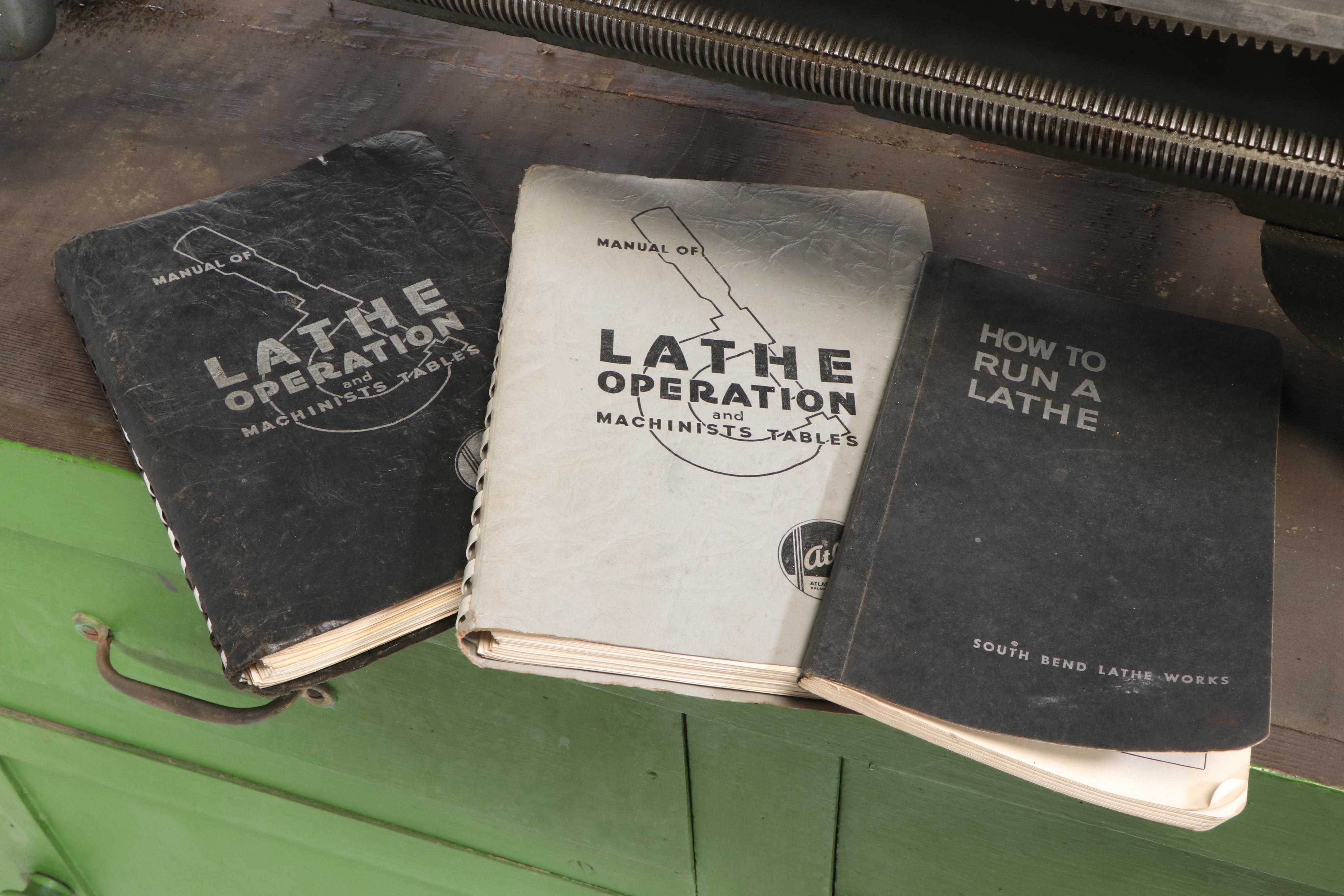 Atlas Lathe, Workbench and Craftsman Table Saw with Various Hand Tools