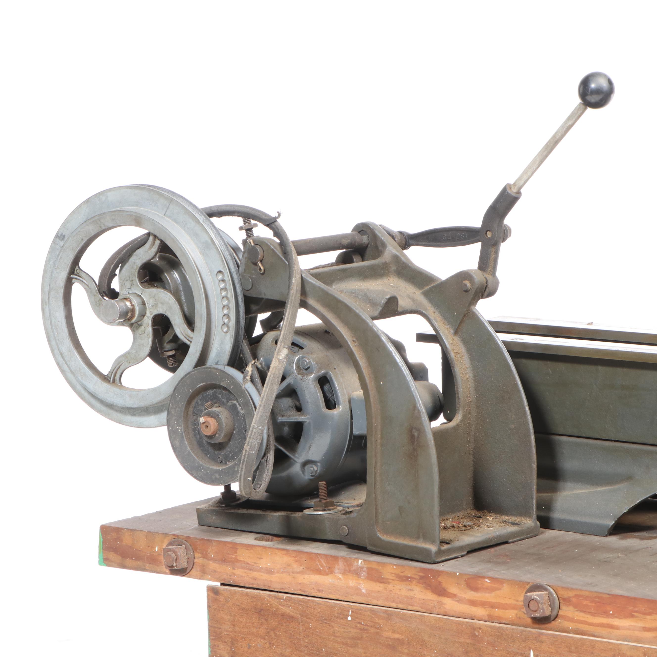 Atlas Lathe, Workbench and Craftsman Table Saw with Various Hand Tools