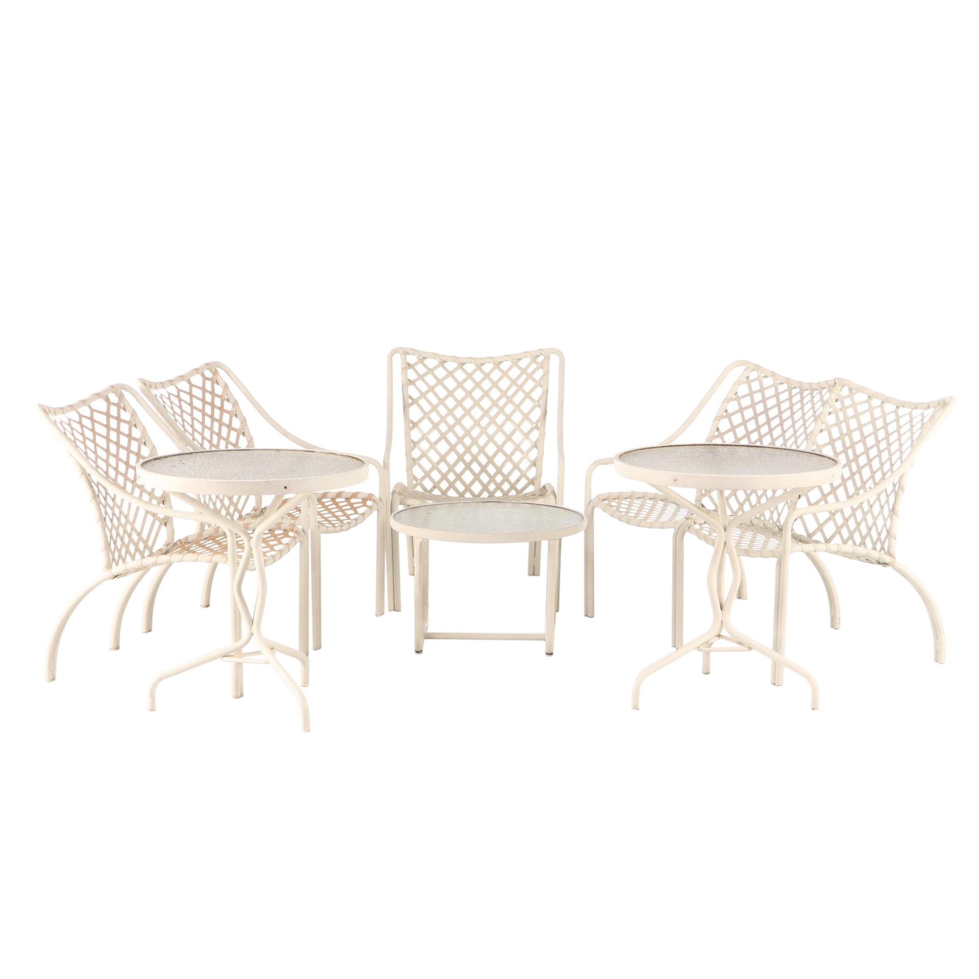 Seven-Piece Brown Jordan Aluminum Patio Seating and Table Group, Mid/Late 20th C