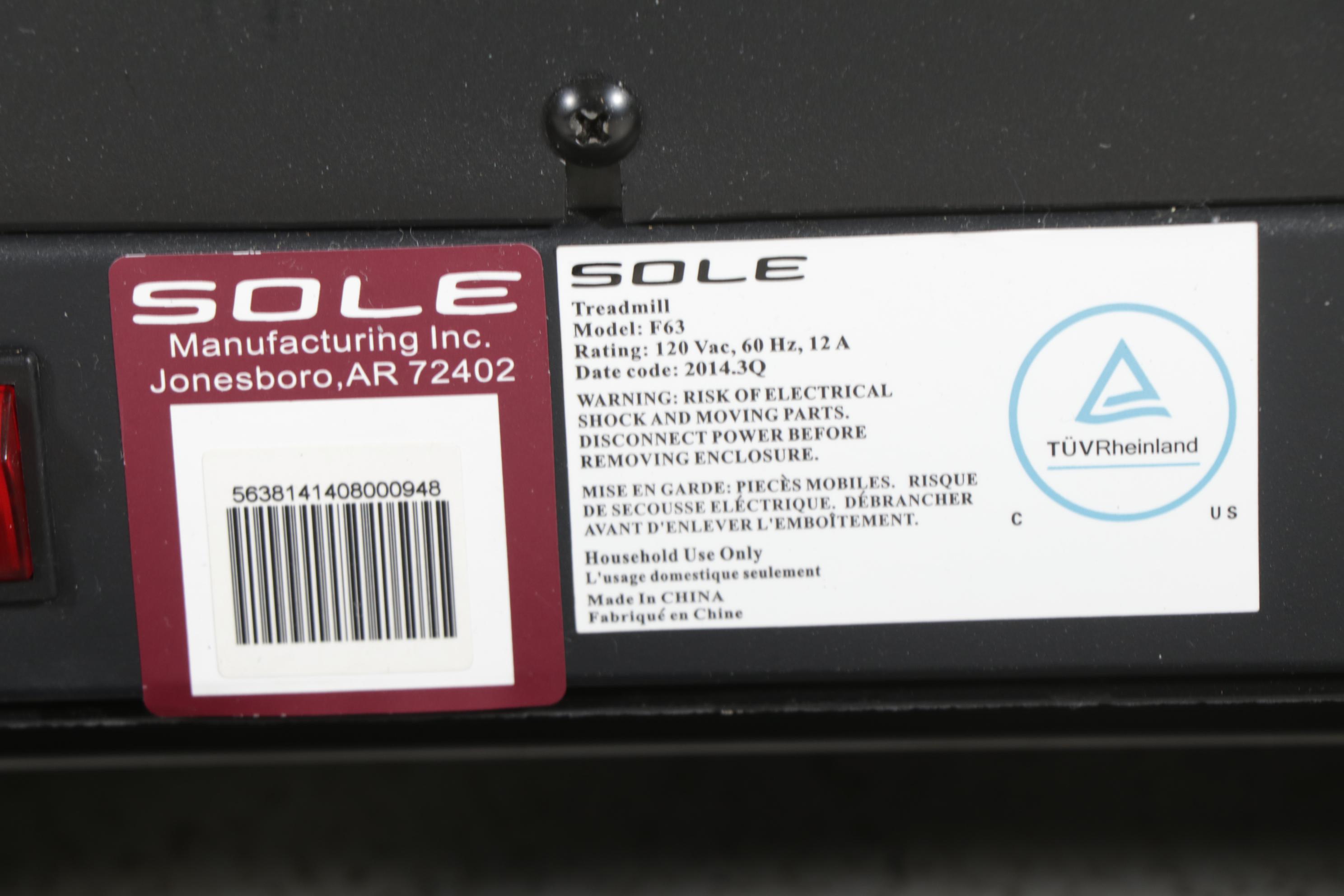 Sole F63 Treadmill, 21st Century