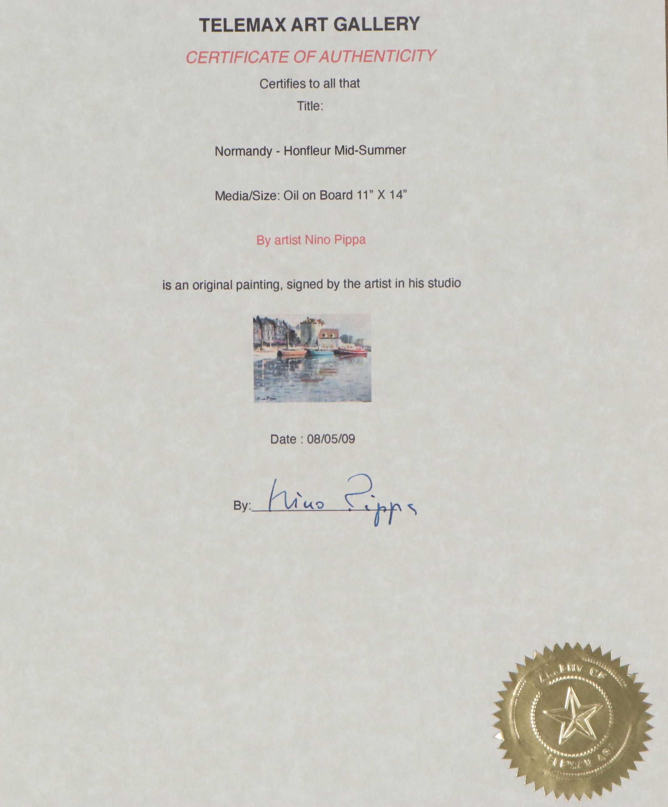 Nino Pippa Oil Painting "Normandy- Honfleur Mid-Summer," 2009