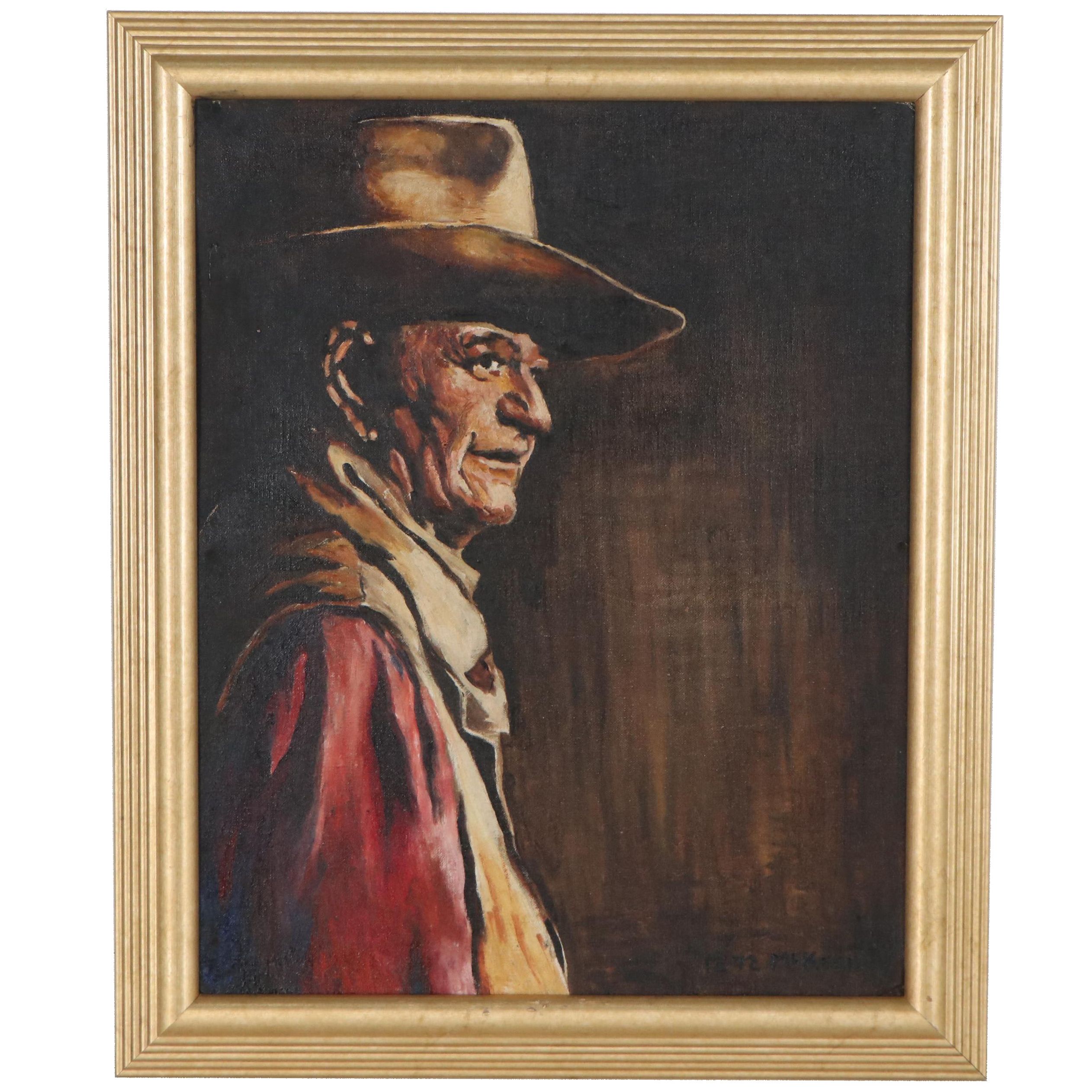 James McKeon Oil Painting of John Wayne, 1972
