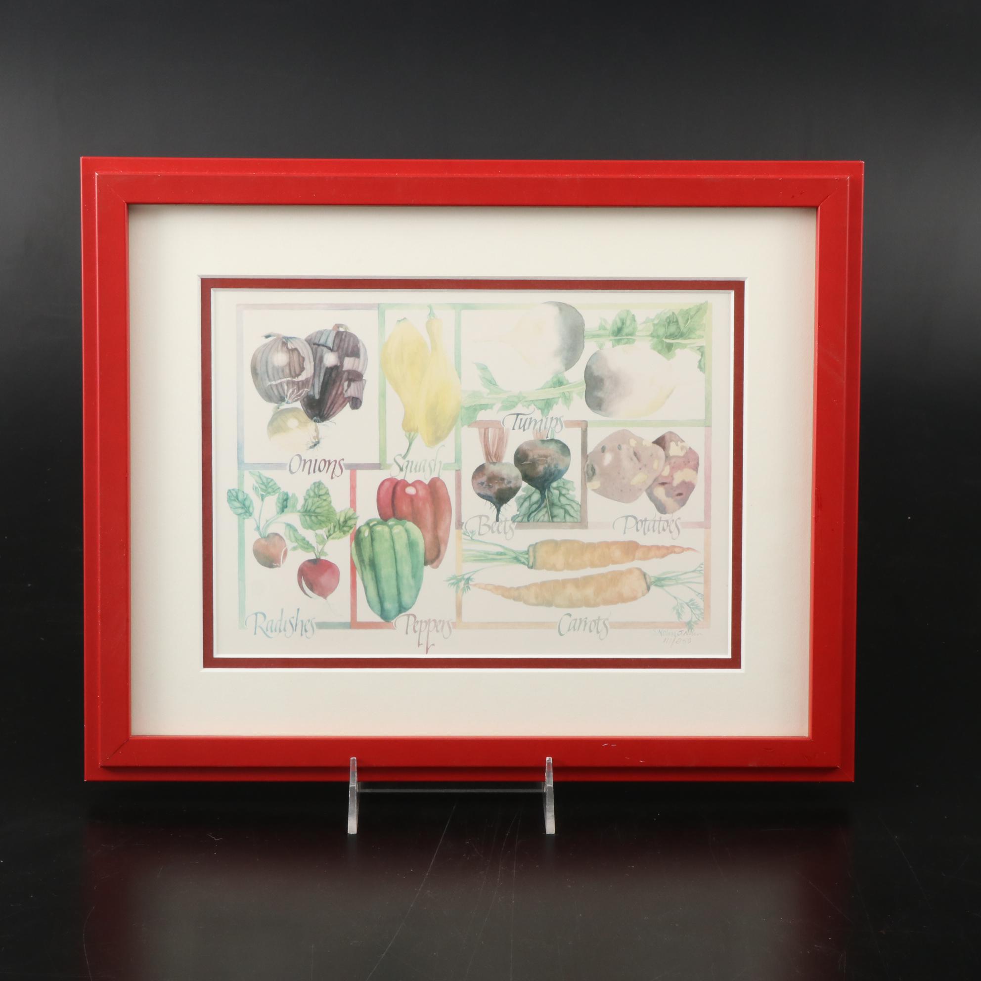 Villeroy & Boch "French Garden Fleurence" Cake Plate and S. Nolin Numbered Print