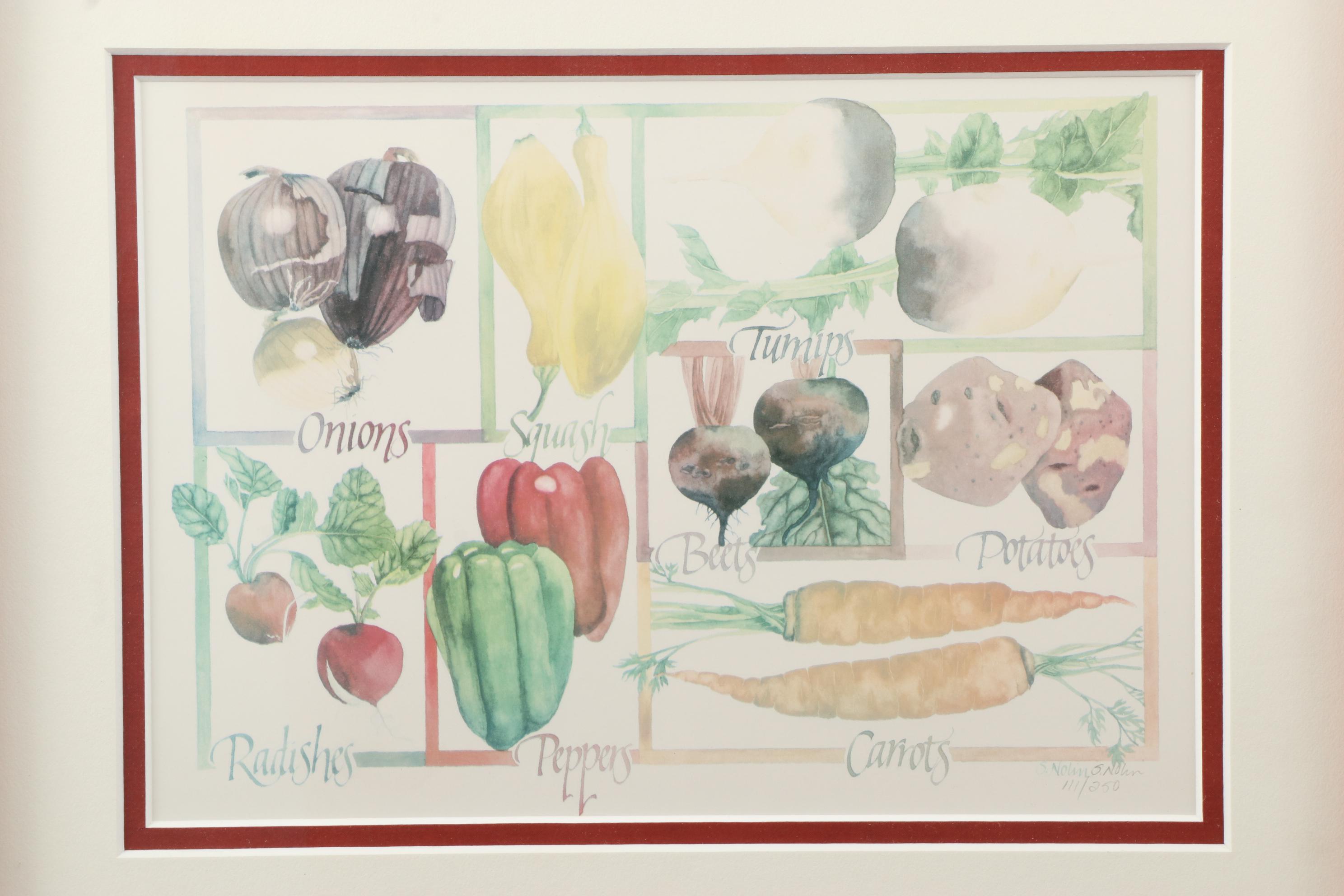 Villeroy & Boch "French Garden Fleurence" Cake Plate and S. Nolin Numbered Print