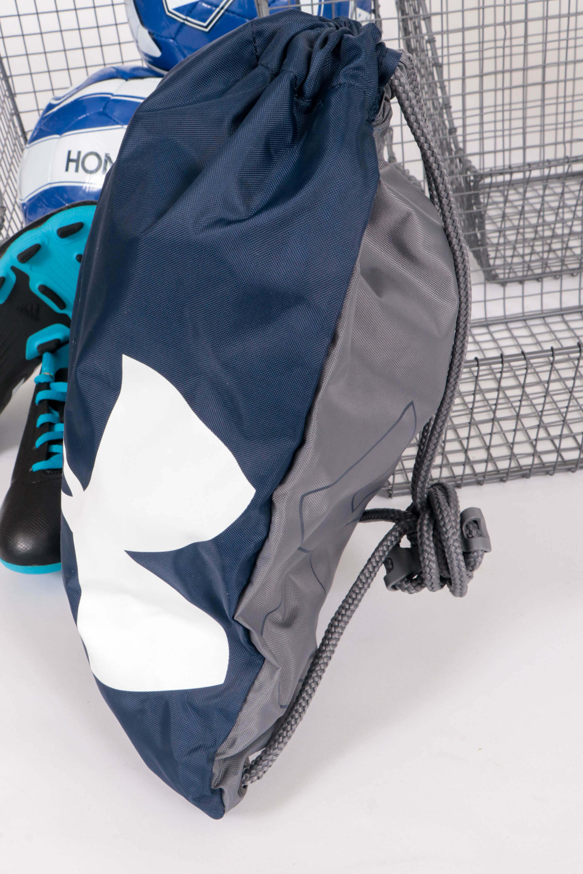 Under Armour Vinyl Backpack, Mesh Wall Baskets and Soccer Equipment