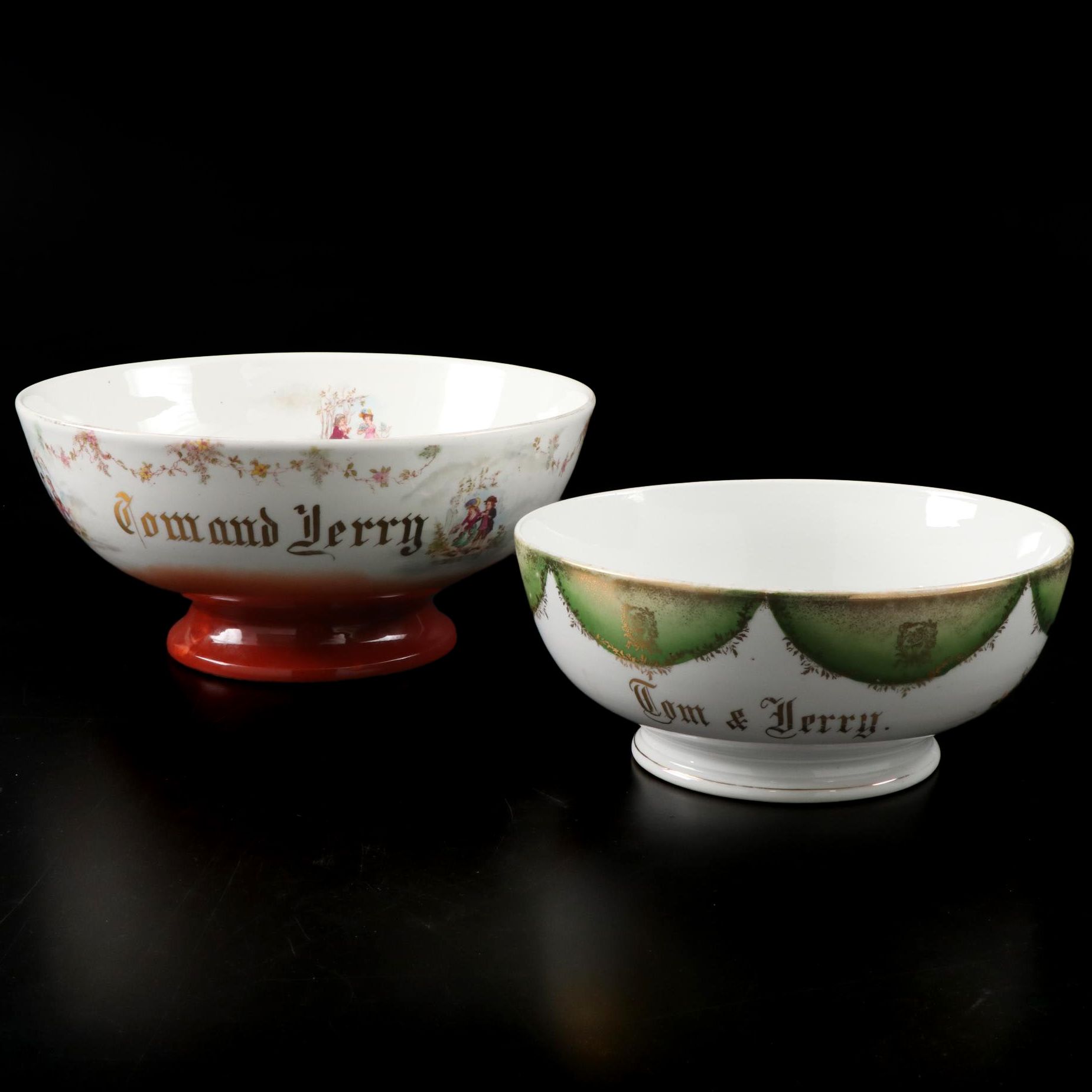 Carl Tielsch Germany Tom and Jerry Punch Bowl and Other Tom and Jerry Punch Bowl