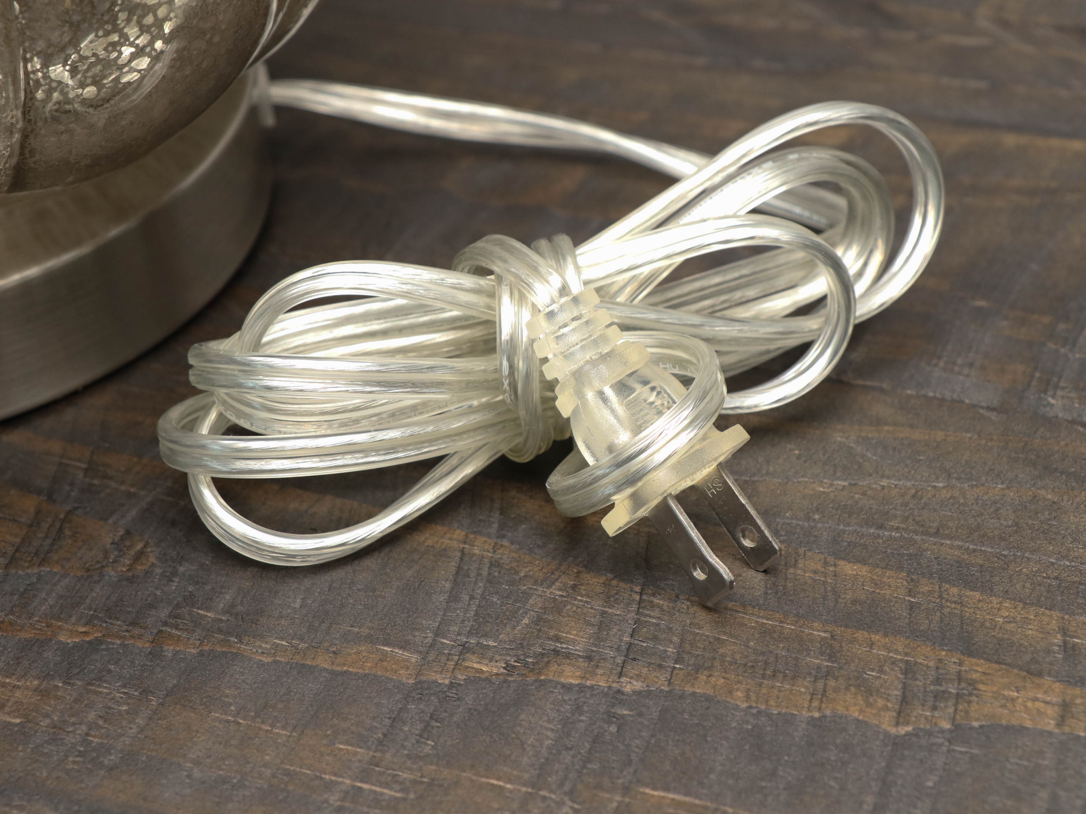 Mercury Glass Style Teardrop Table Lamps with Fabric Shades