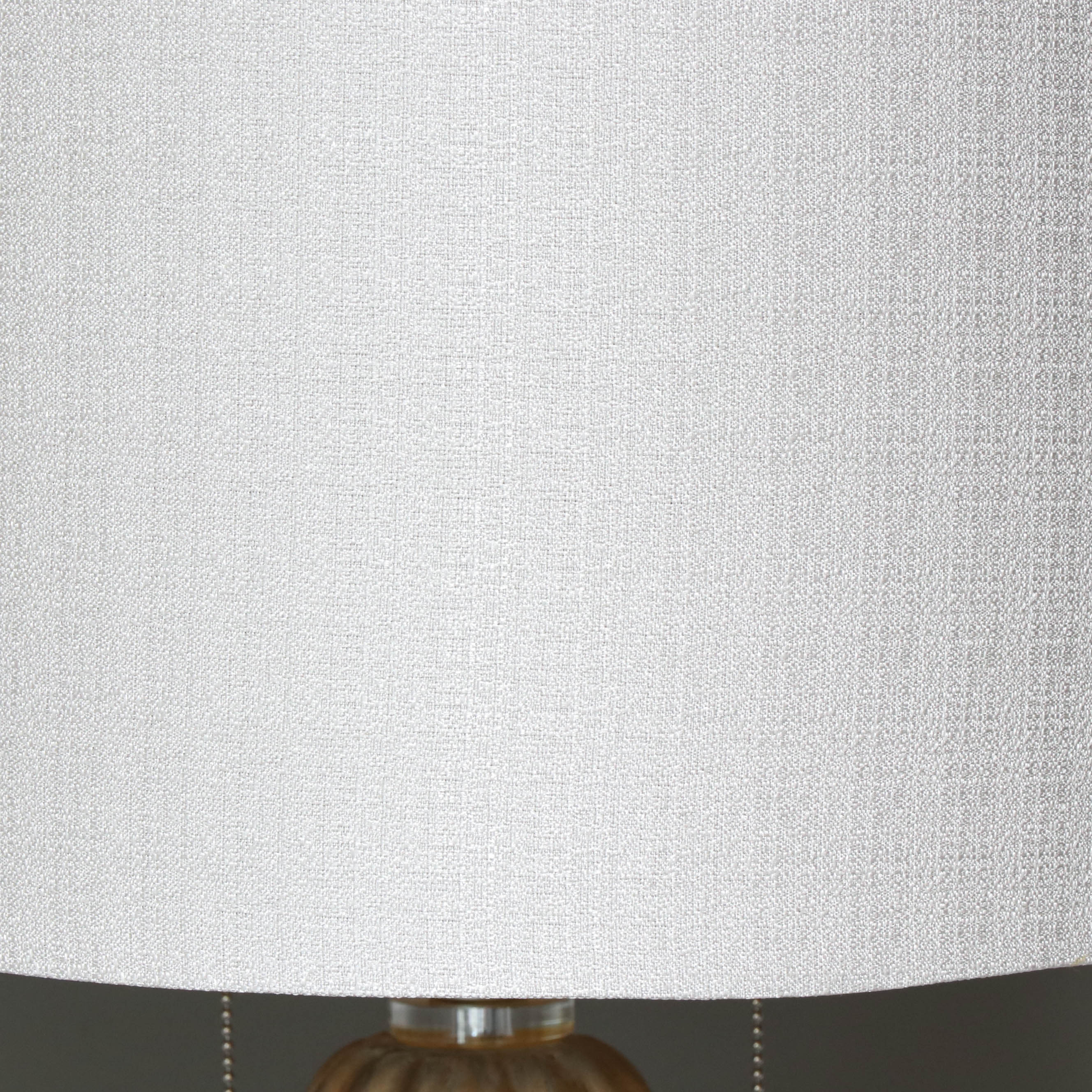 Satin Painted Gourd Table Lamps with Fabric Drum Shades