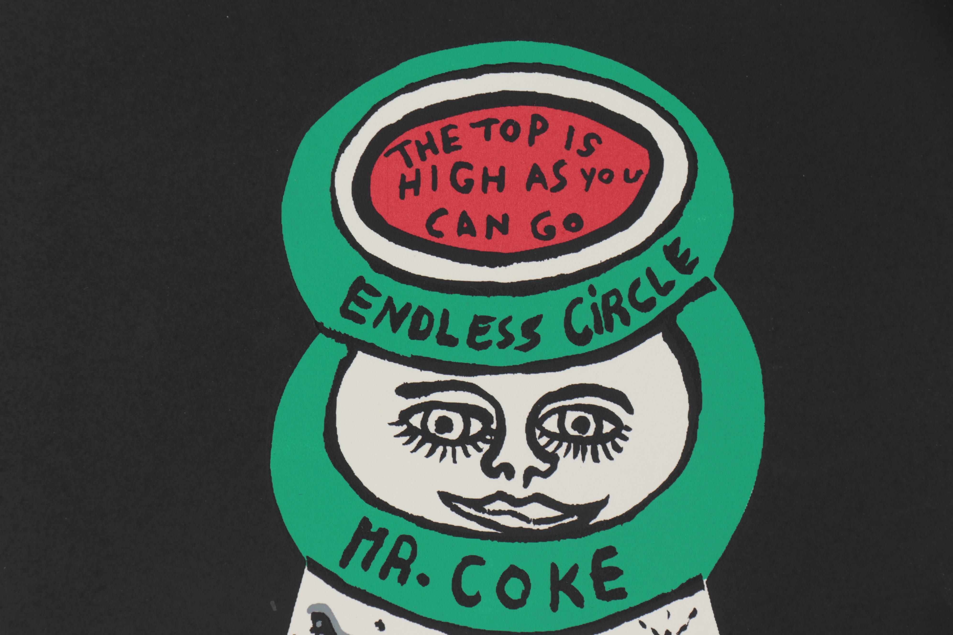 Howard Finster Serigraph of Coca-Cola Bottle, Late 20th Century