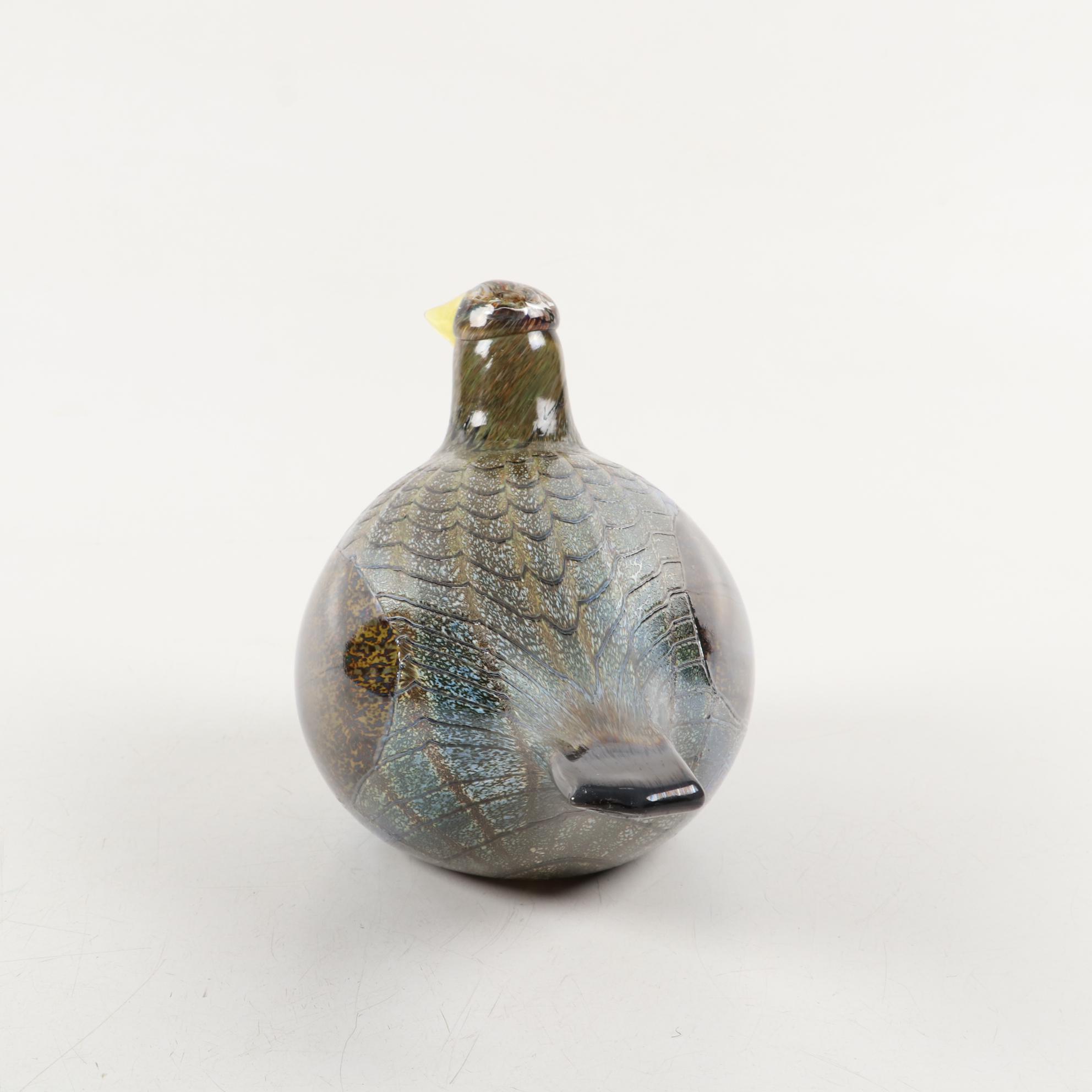 Iittala Oiva Toikka Koppelo Art Glass Wood Grouse Figurine