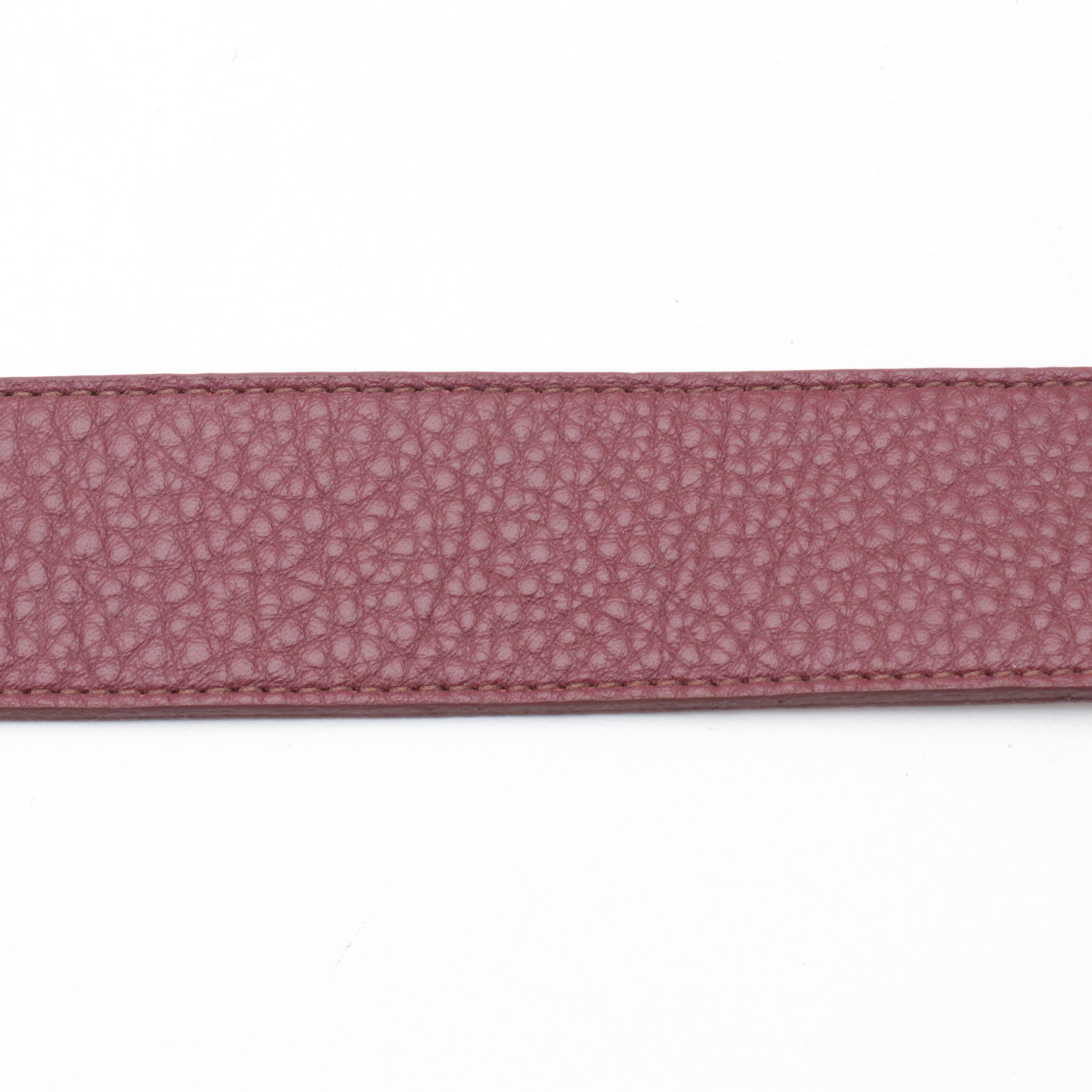 Tory Burch Burgundy and Black Leather Belts