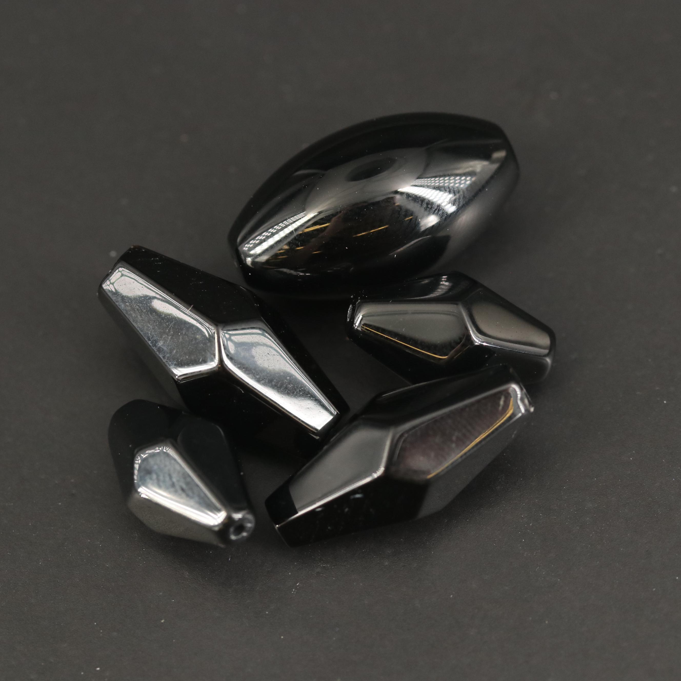 Loose Black Onyx and Glass