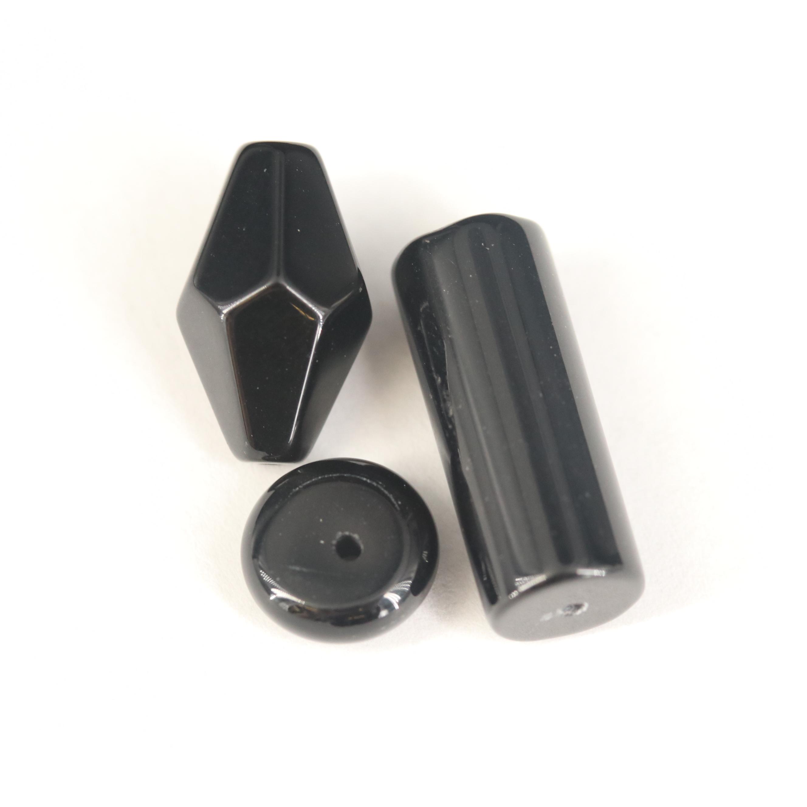 Loose Black Onyx and Glass