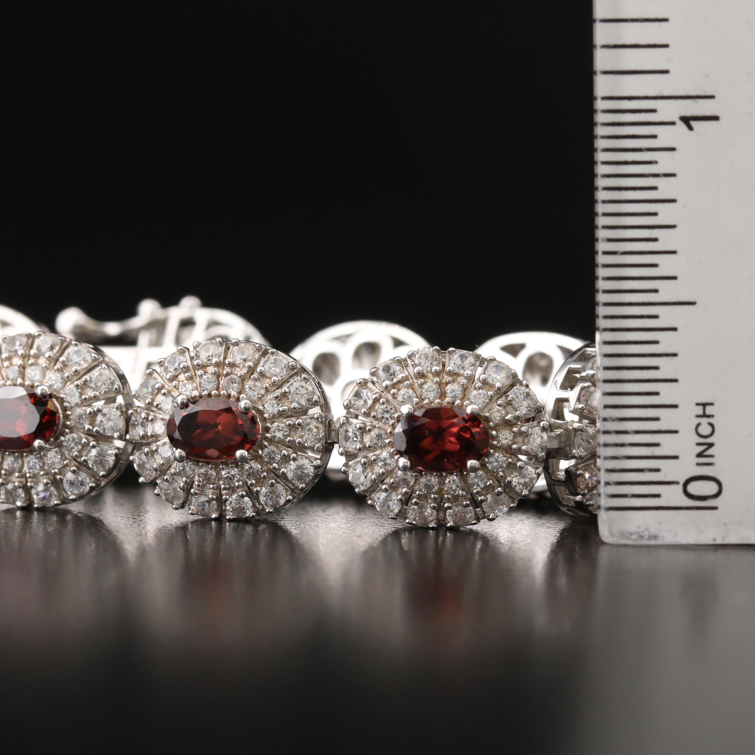 Sterling Silver Gemstone Line Bracelets Including Topaz