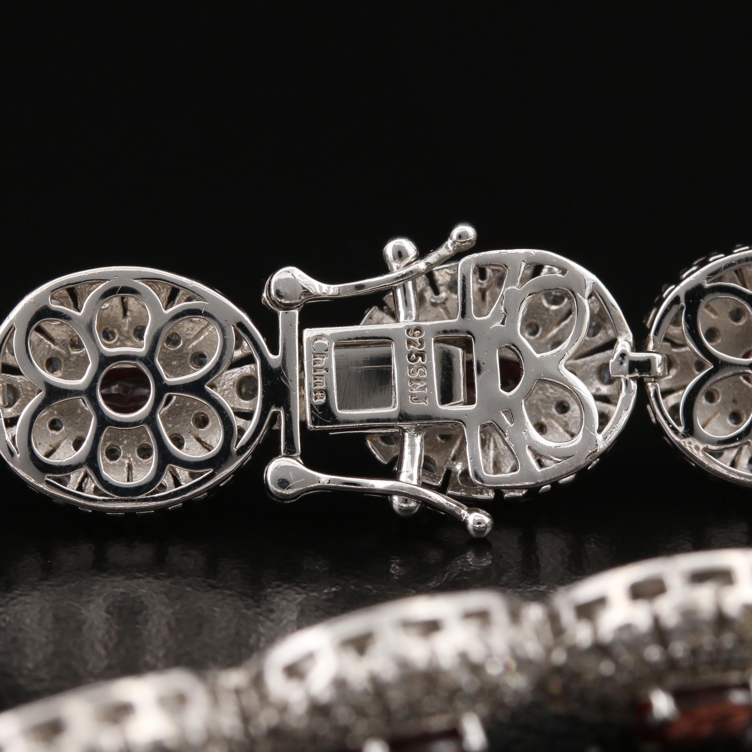 Sterling Silver Gemstone Line Bracelets Including Topaz