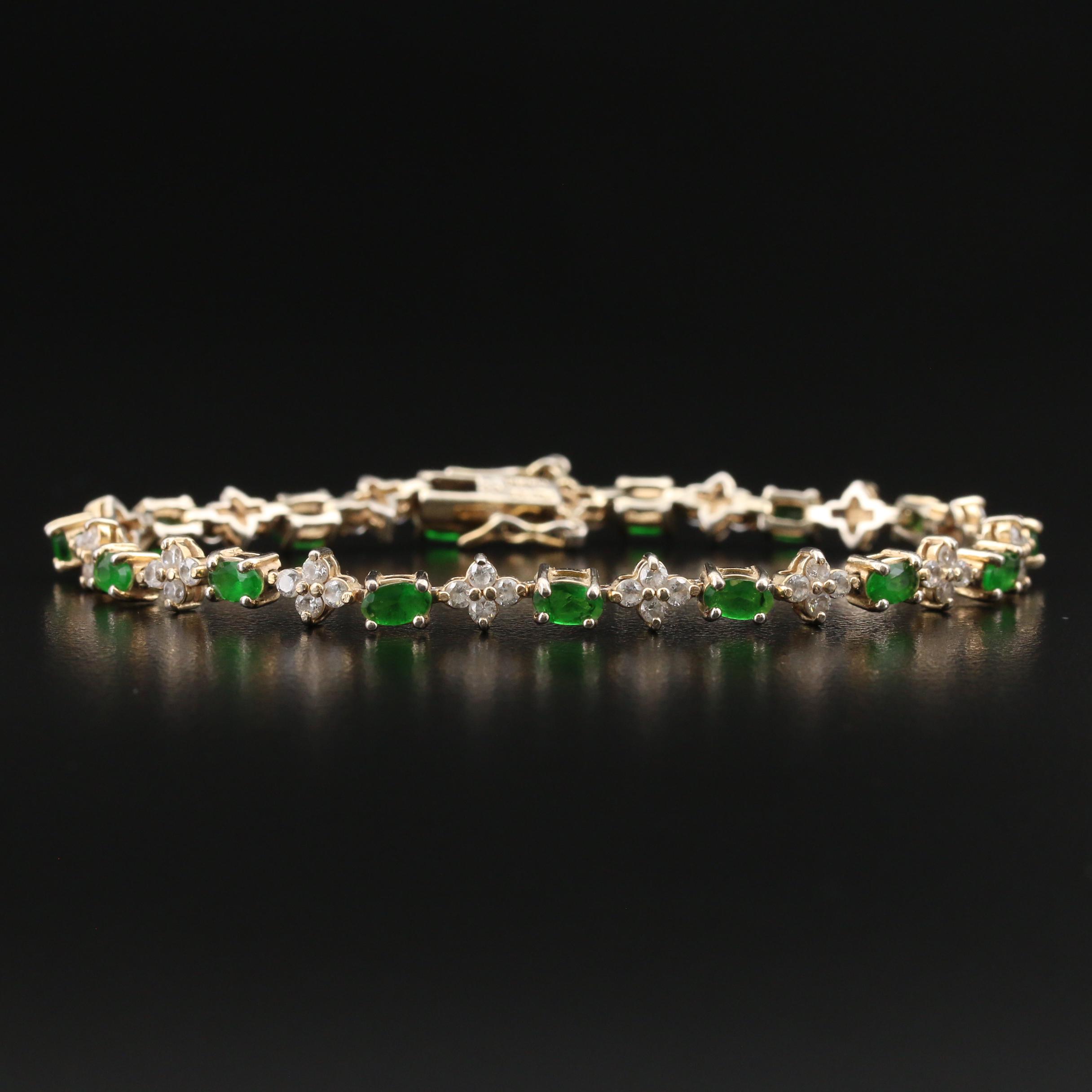 Sterling Silver Gemstone Line Bracelets Including Topaz