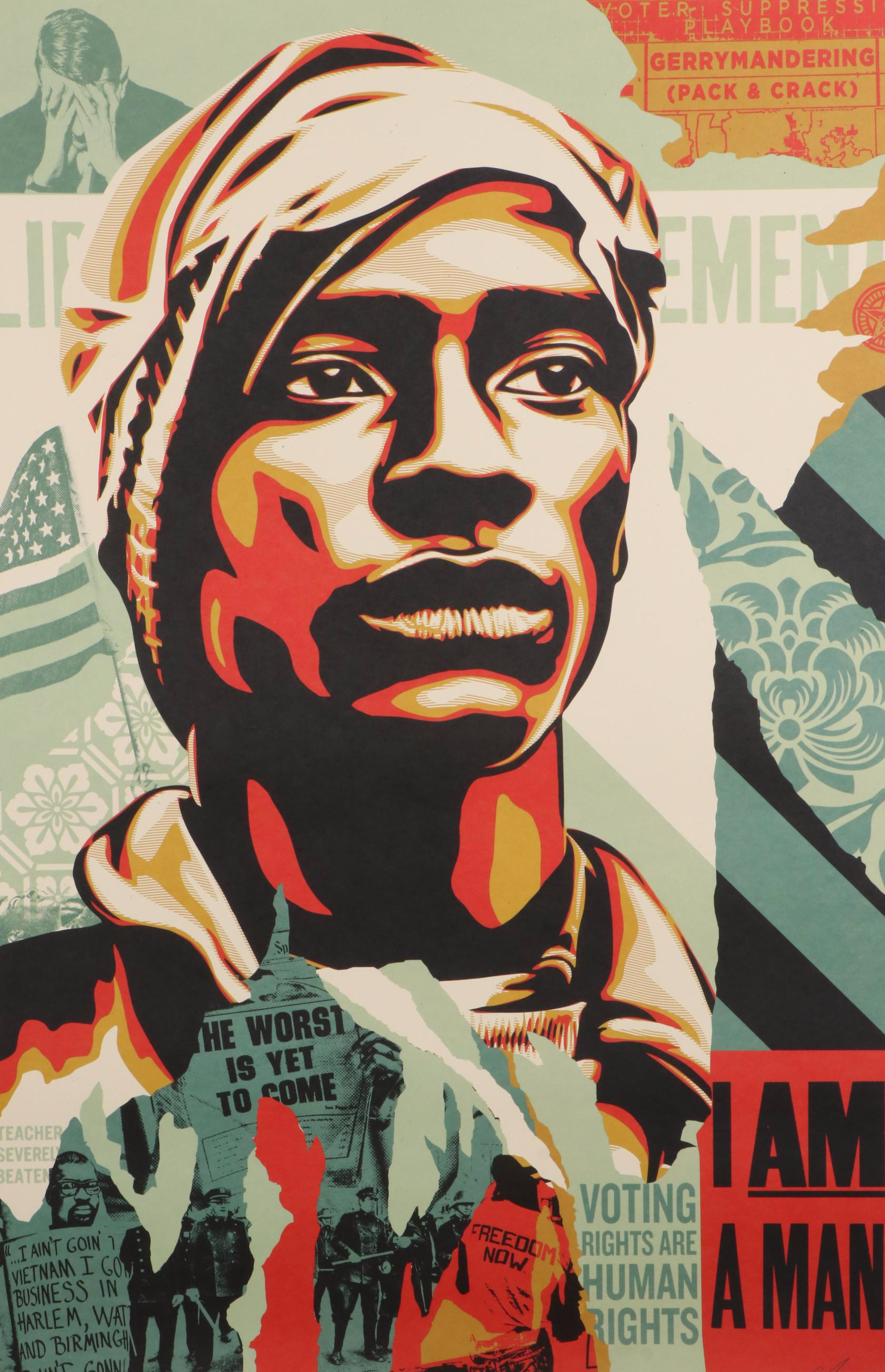 Shepard Fairey Offset Print "Voting Rights Are Human Rights," 2021