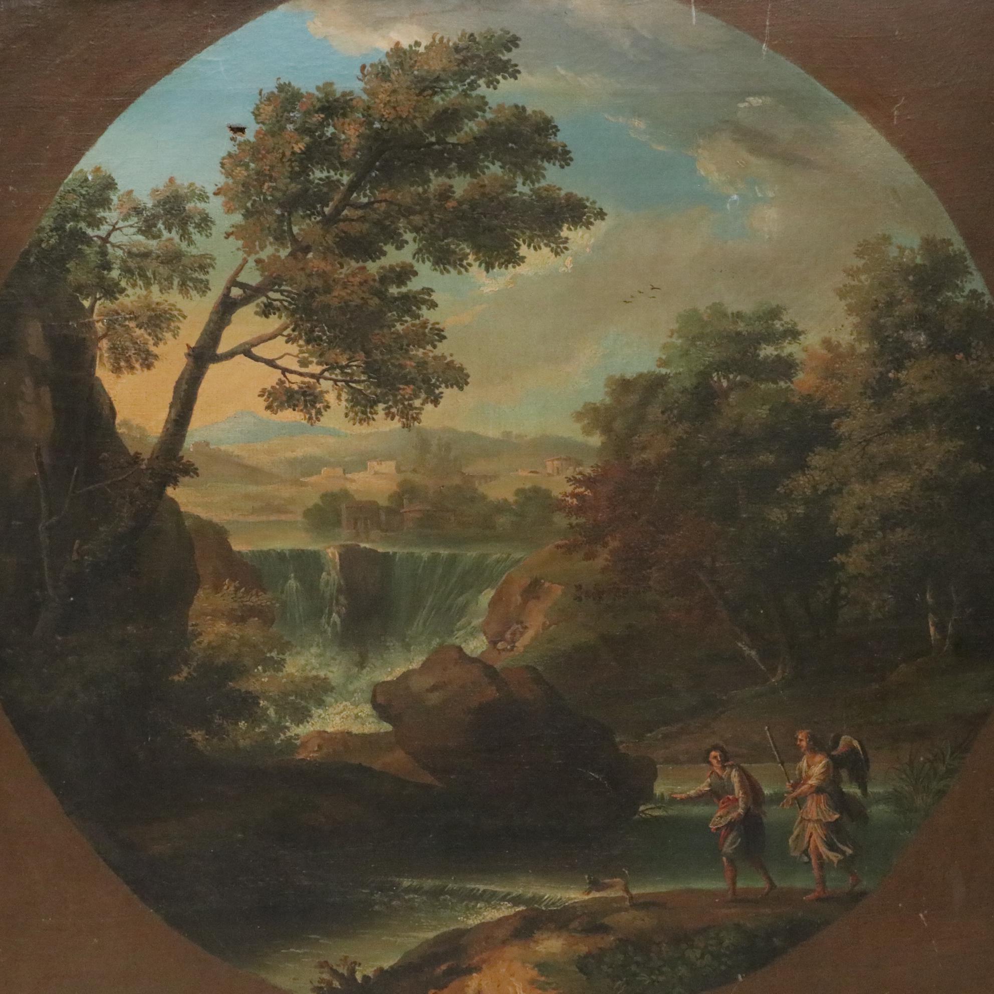 French School Style Allegorical Oil Painting, circa 1800