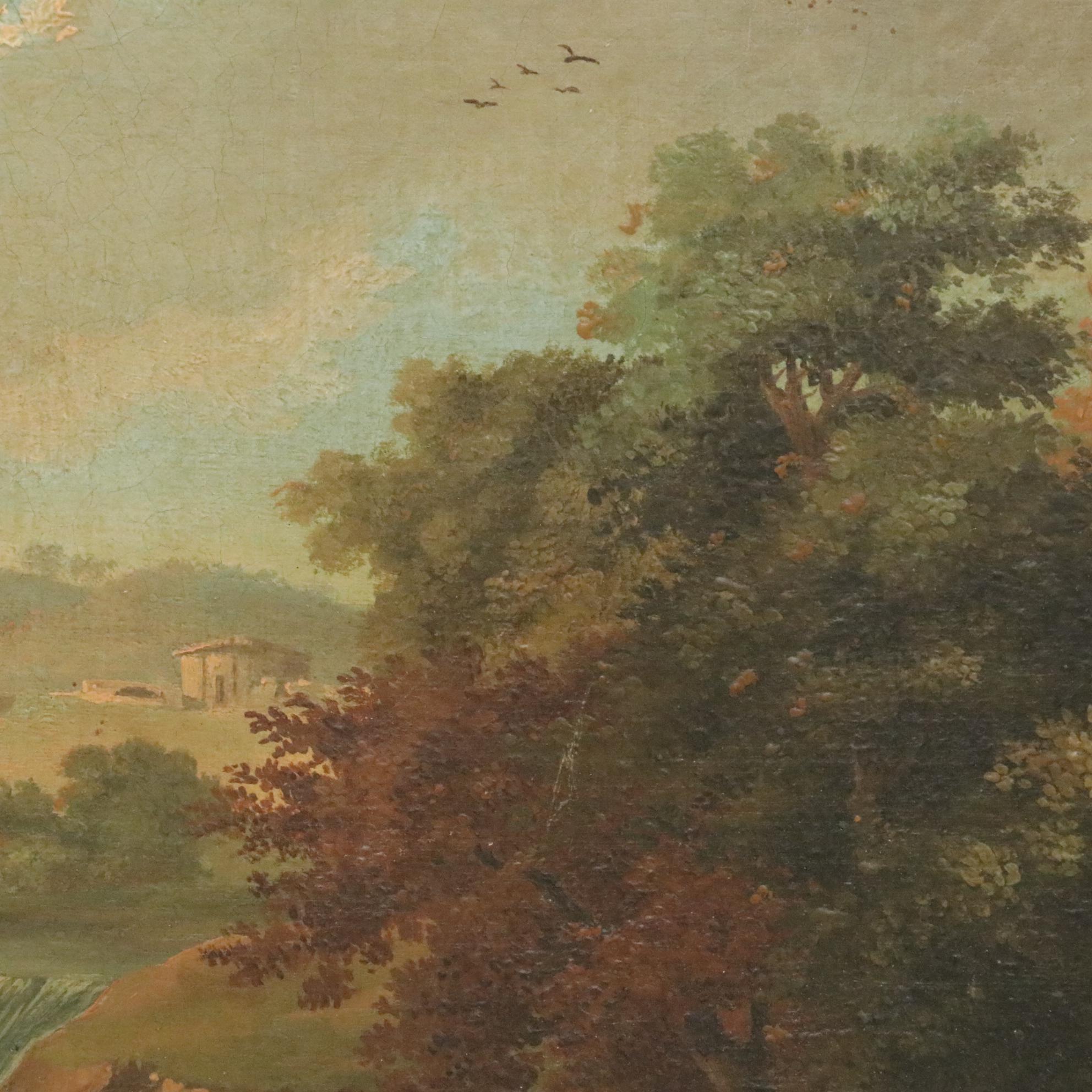 French School Style Allegorical Oil Painting, circa 1800