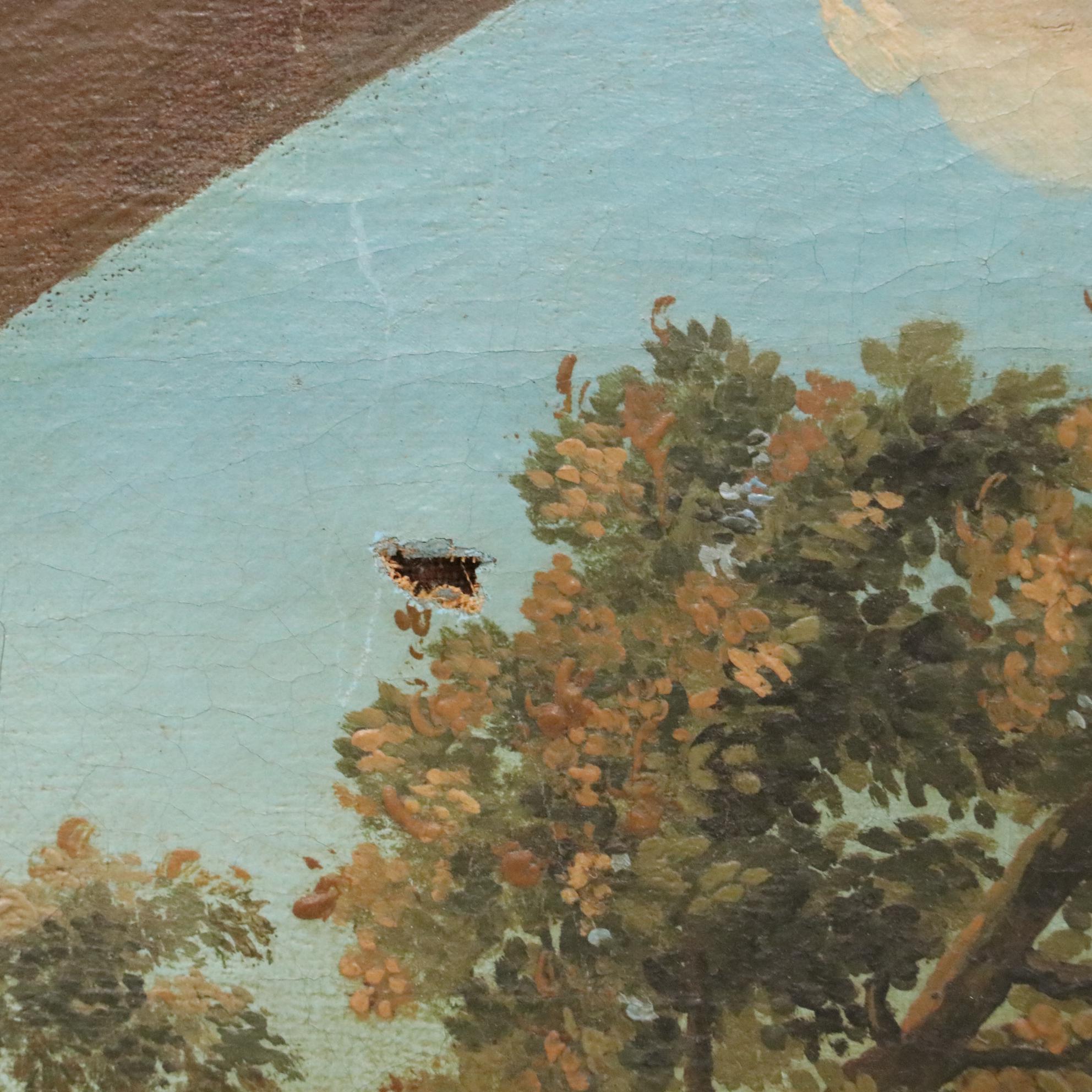 French School Style Allegorical Oil Painting, circa 1800