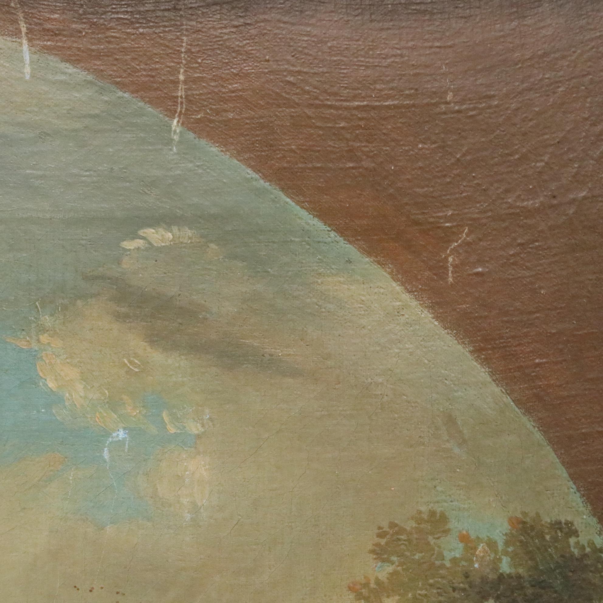 French School Style Allegorical Oil Painting, circa 1800