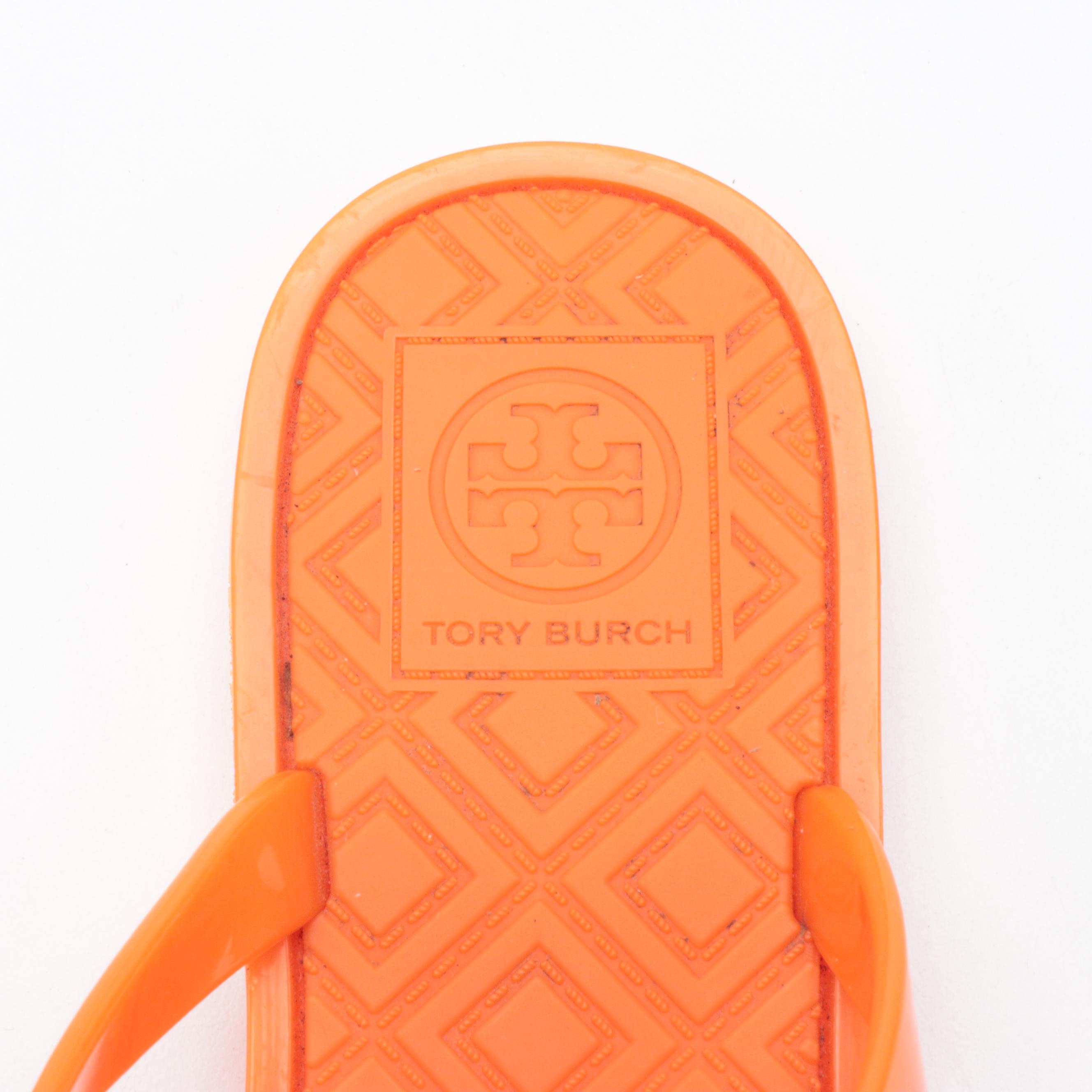 Tory Burch Jelly Bow Thong Sandal in Poppy Orange