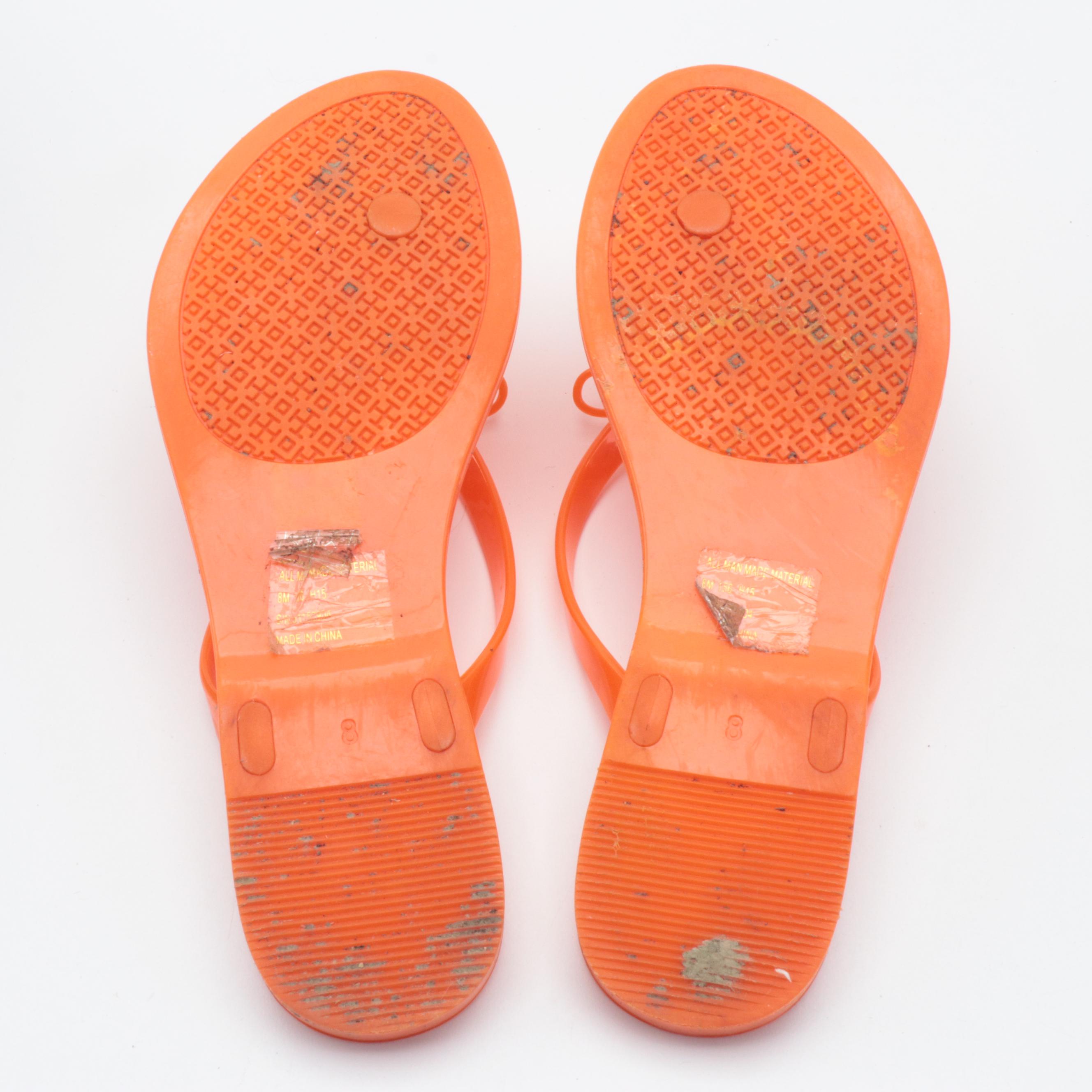 Tory Burch Jelly Bow Thong Sandal in Poppy Orange