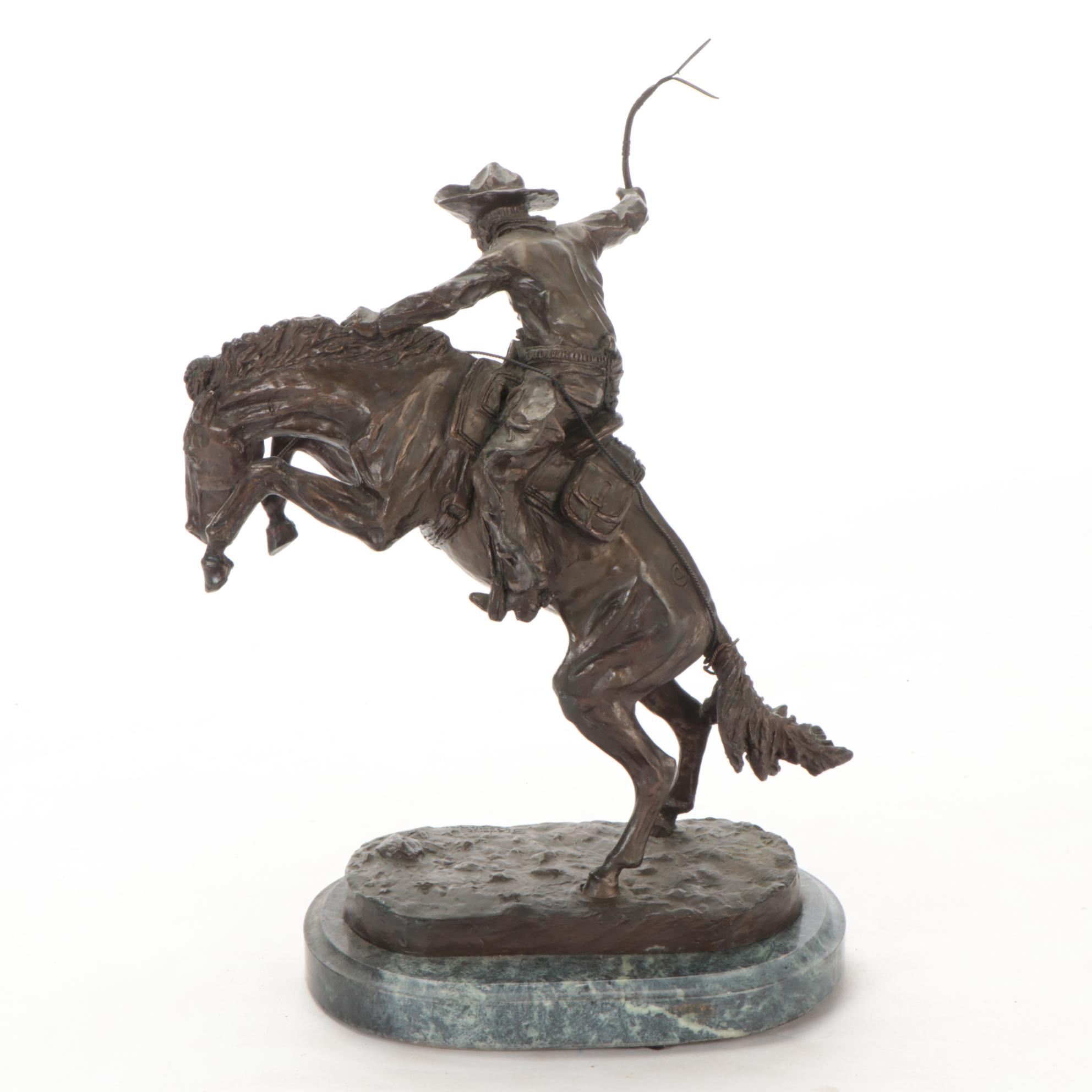 EMI Bronze Sculpture after Frederic Remington "Bronco Buster," 1994