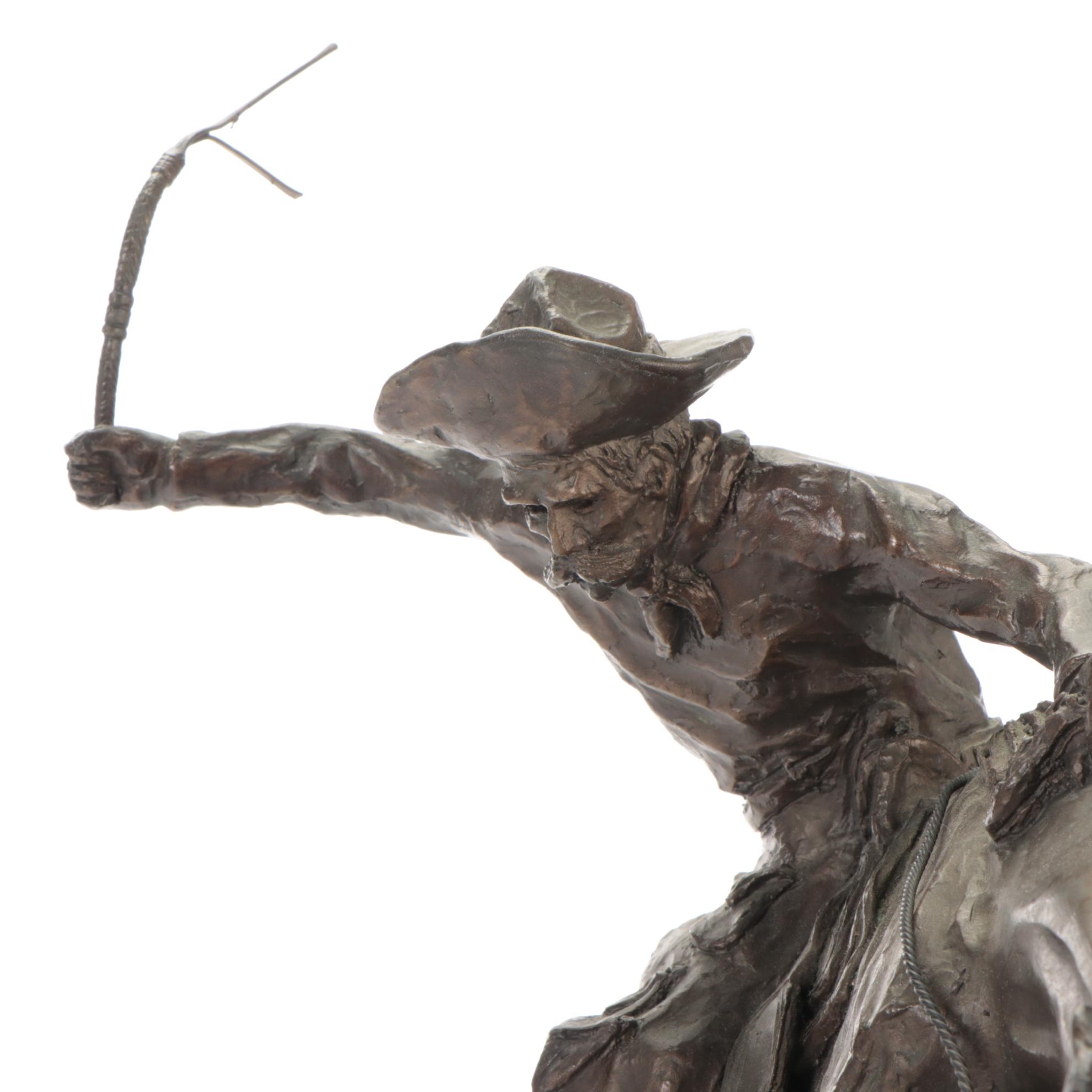 EMI Bronze Sculpture after Frederic Remington "Bronco Buster," 1994