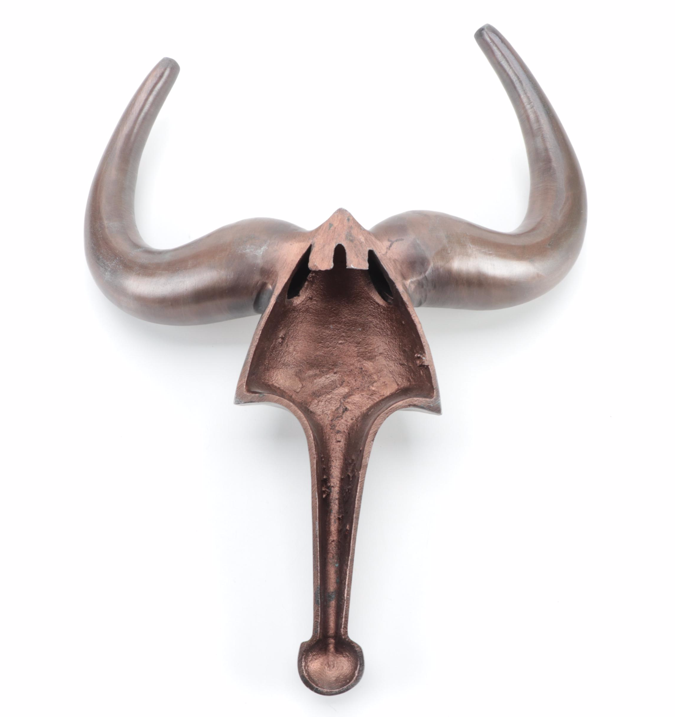 Cast Metal Modernist Bull's Head Wall Sculpture, Contemporary