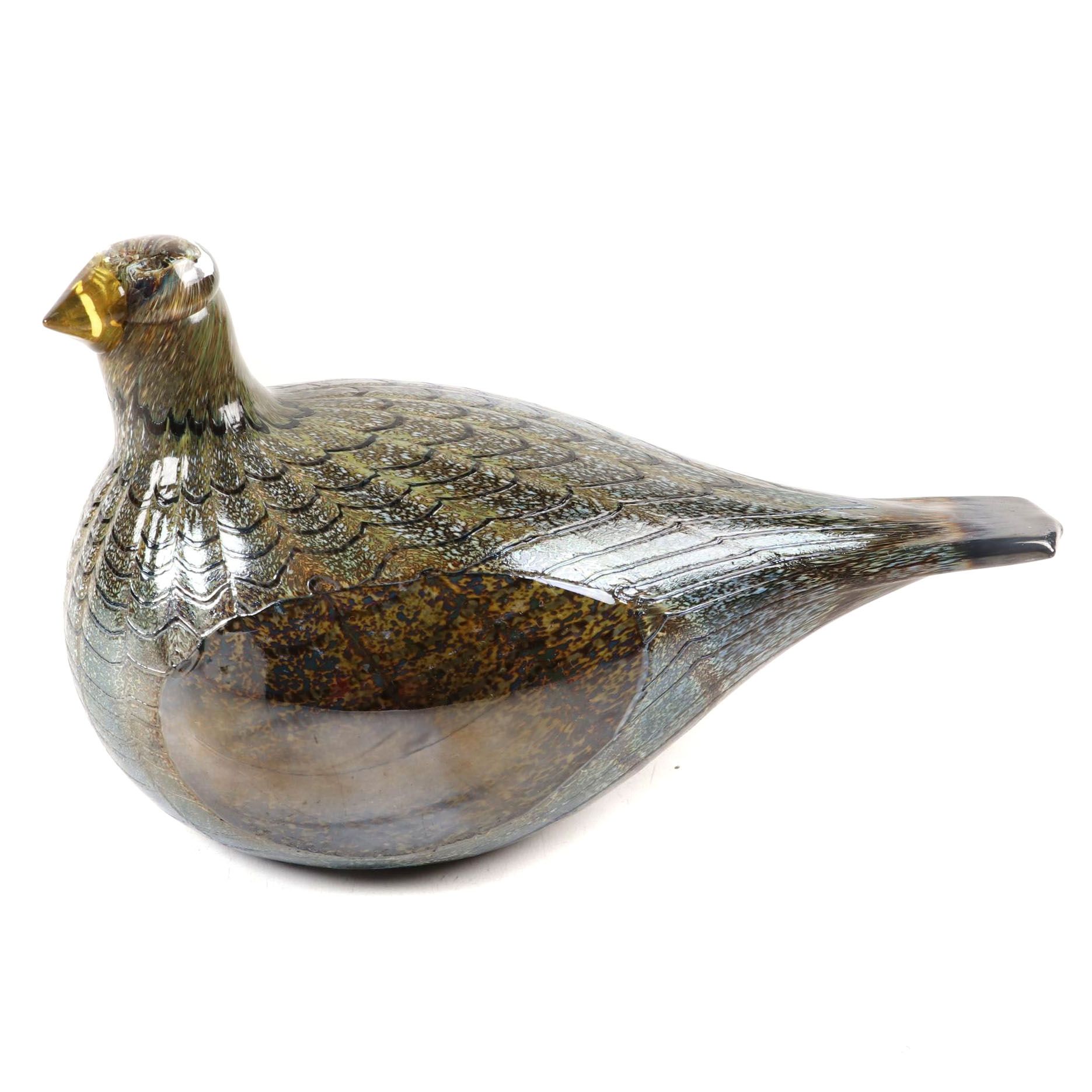 Iittala Oiva Toikka Koppelo Art Glass Wood Grouse Figurine